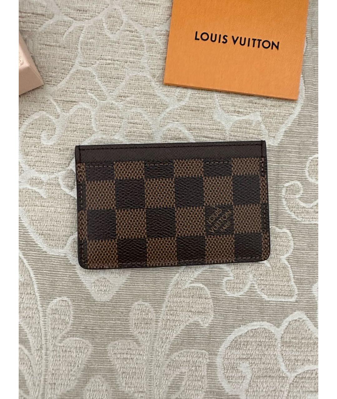 LOUIS VUITTON Коричневый кардхолдер, фото 4