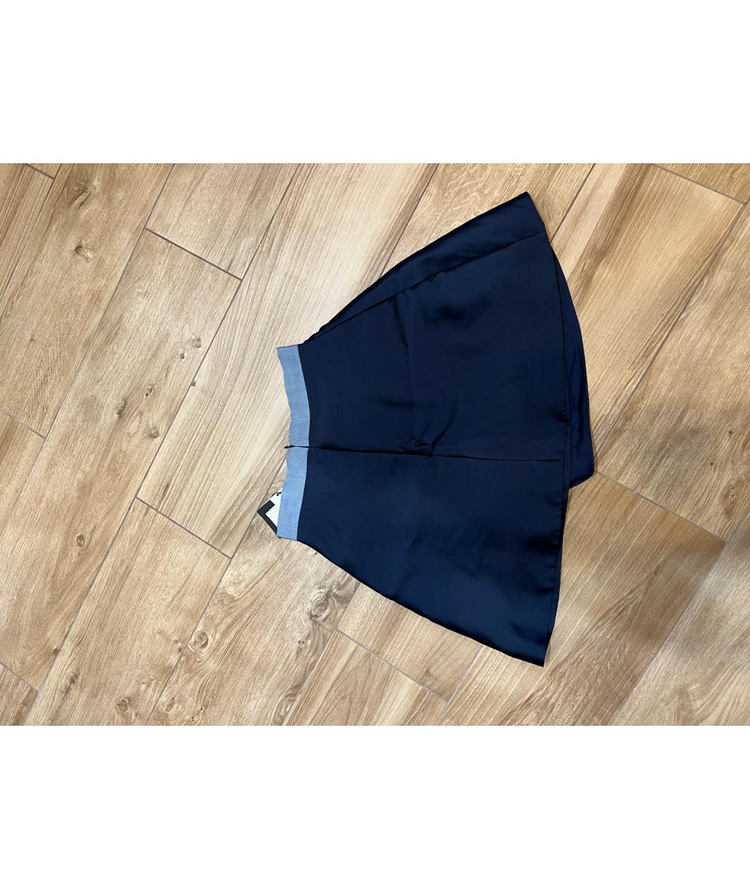LANVIN Темно-синяя полиэстеровая юбка миди, фото 2