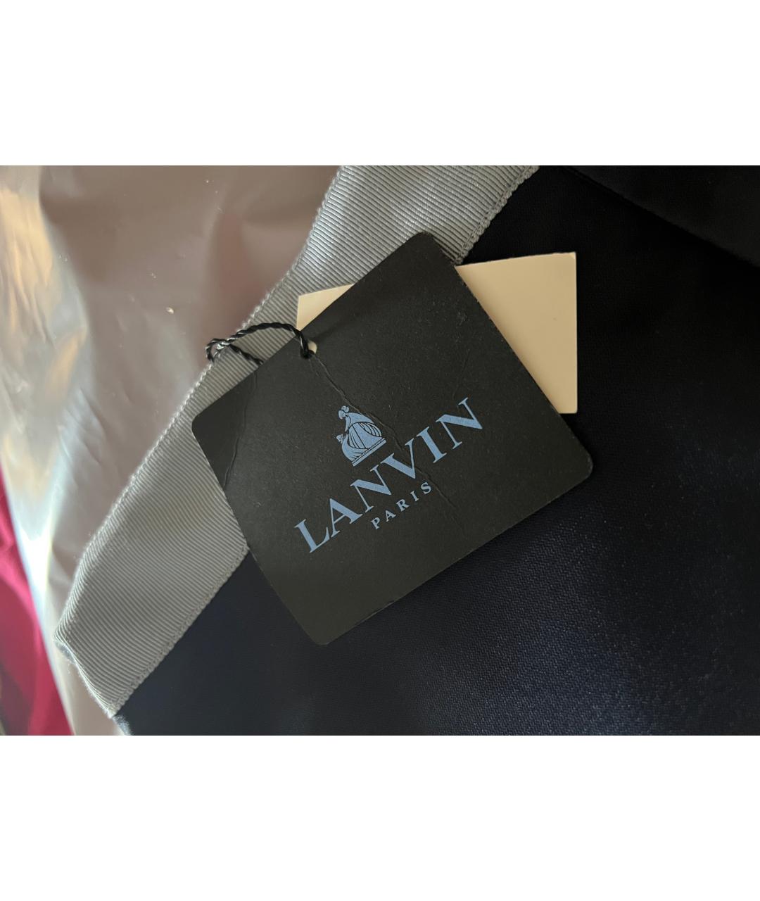 LANVIN Темно-синяя полиэстеровая юбка миди, фото 7