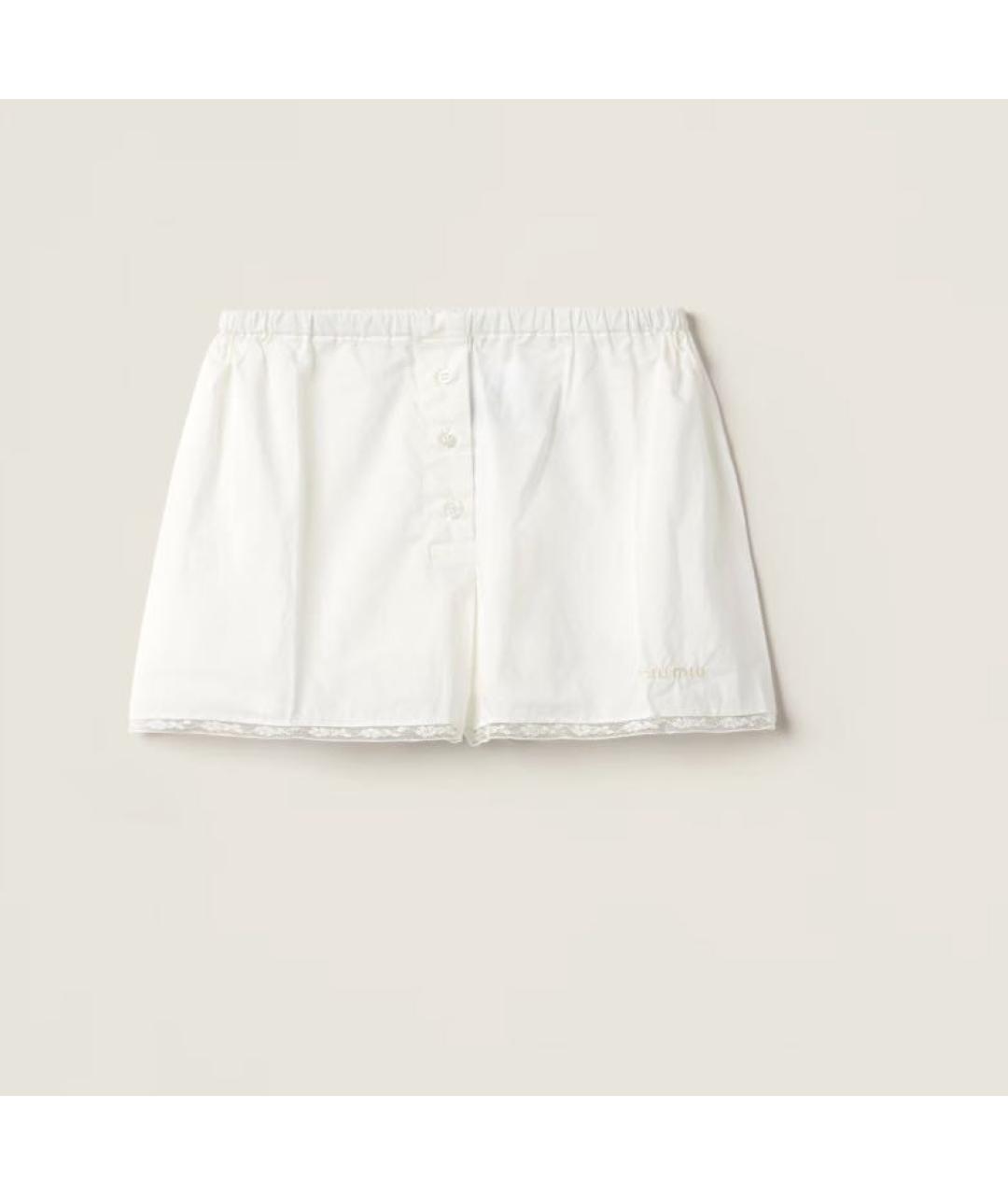 MIU MIU Белые хлопковые шорты, фото 1