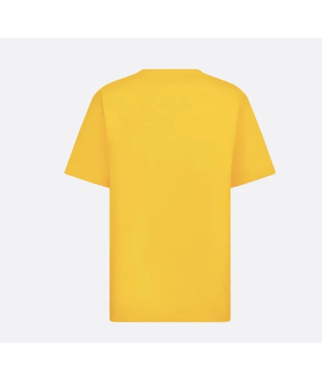 CHRISTIAN DIOR Желтая хлопковая футболка, фото 2