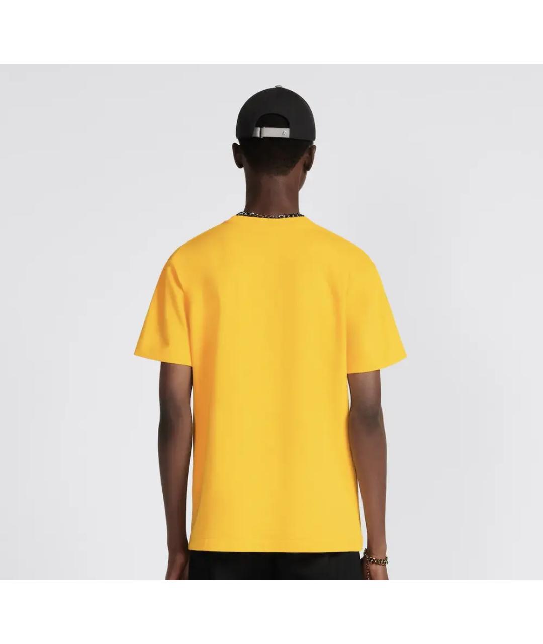 CHRISTIAN DIOR PRE-OWNED Желтая хлопковая футболка, фото 5