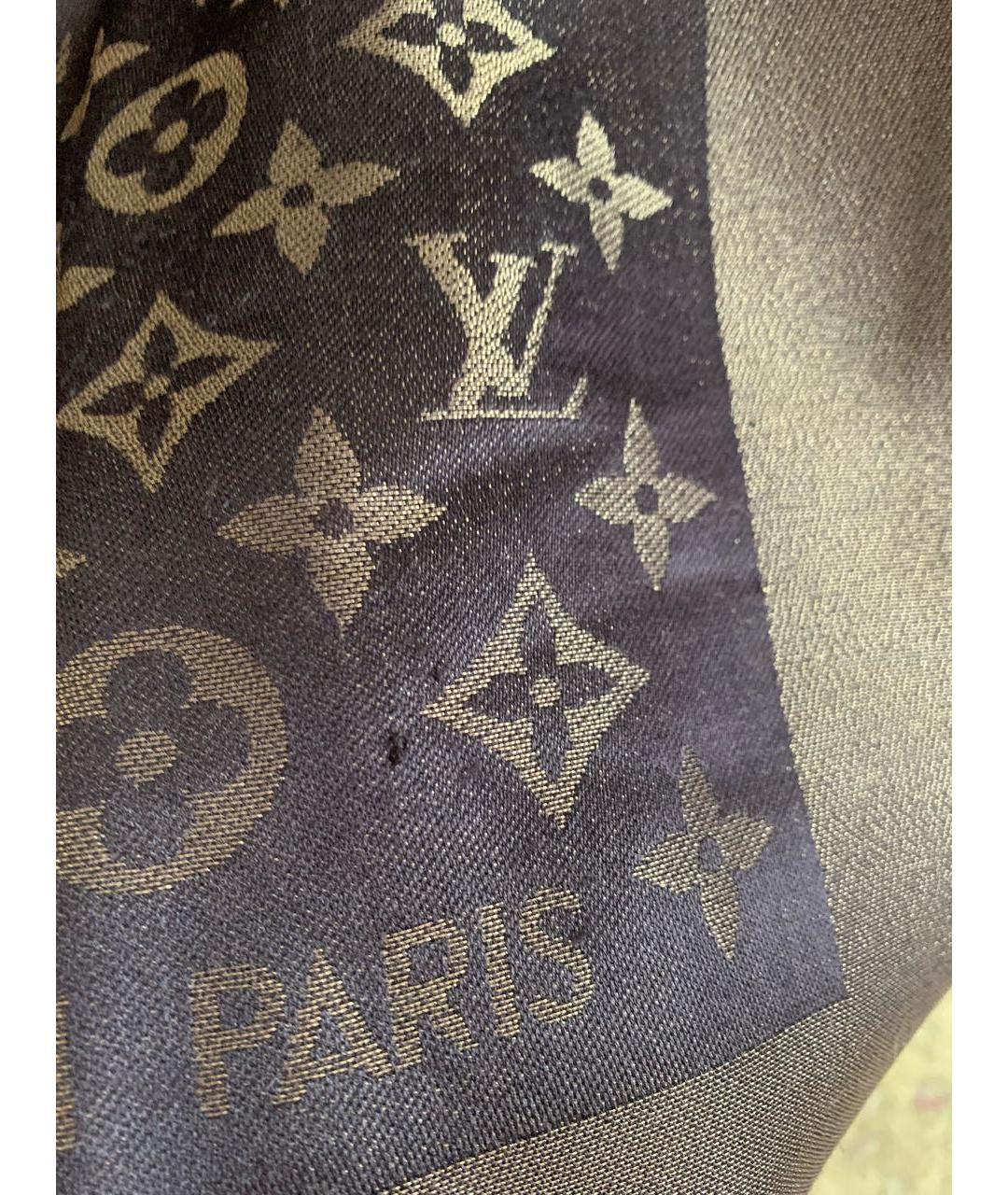 LOUIS VUITTON PRE-OWNED Коричневый шелковый платок, фото 3