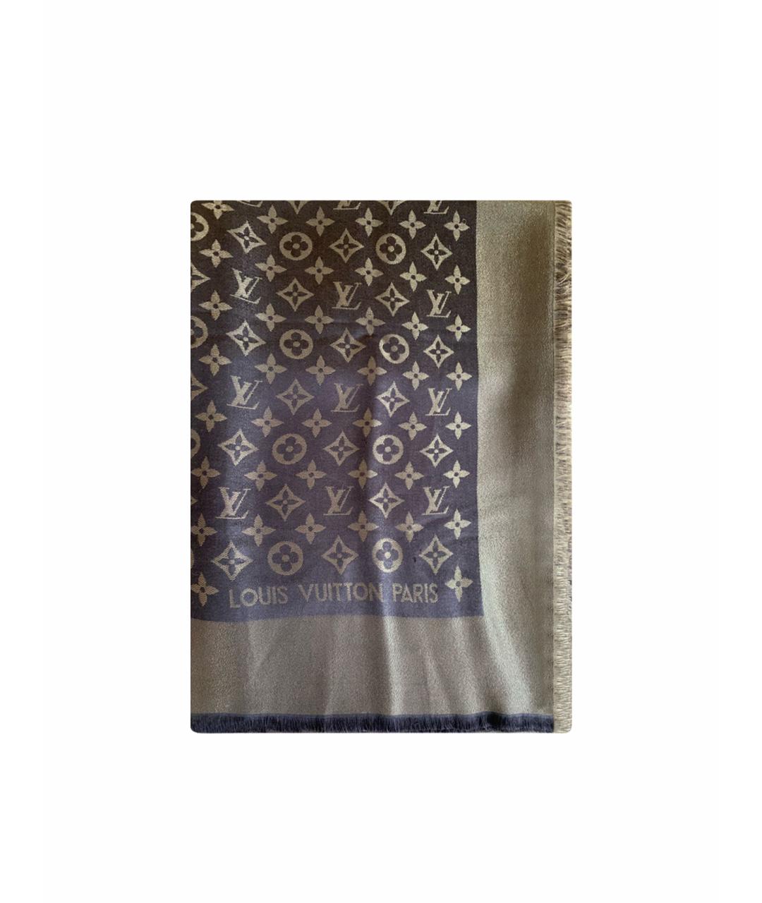 LOUIS VUITTON PRE-OWNED Коричневый шелковый платок, фото 1