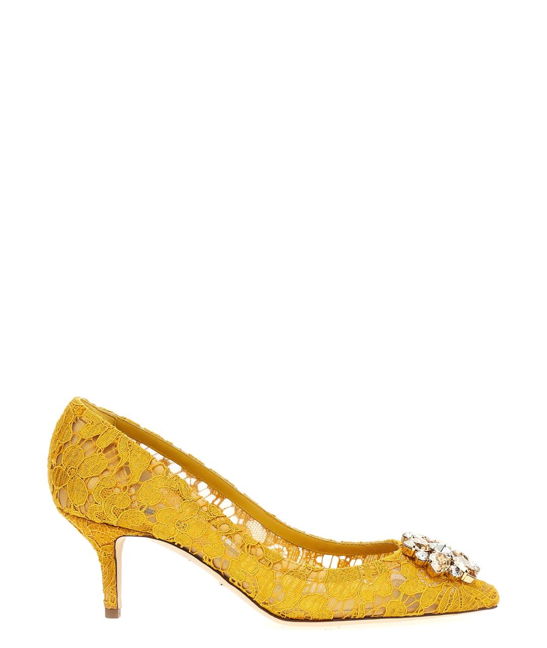 DOLCE&GABBANA Желтые синтетические туфли, фото 1