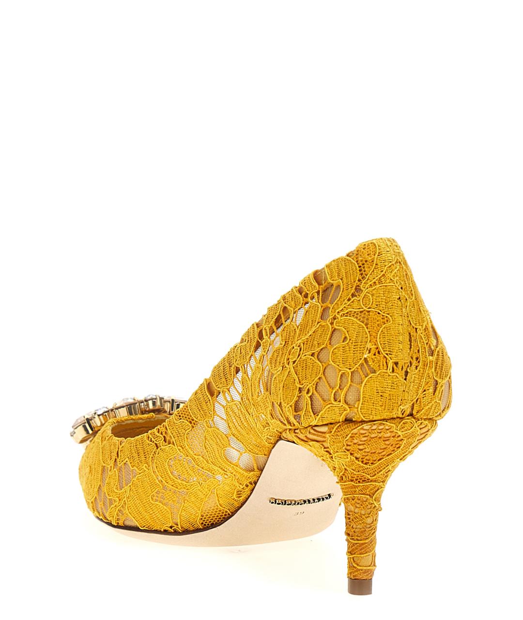 DOLCE&GABBANA Желтые синтетические туфли, фото 3