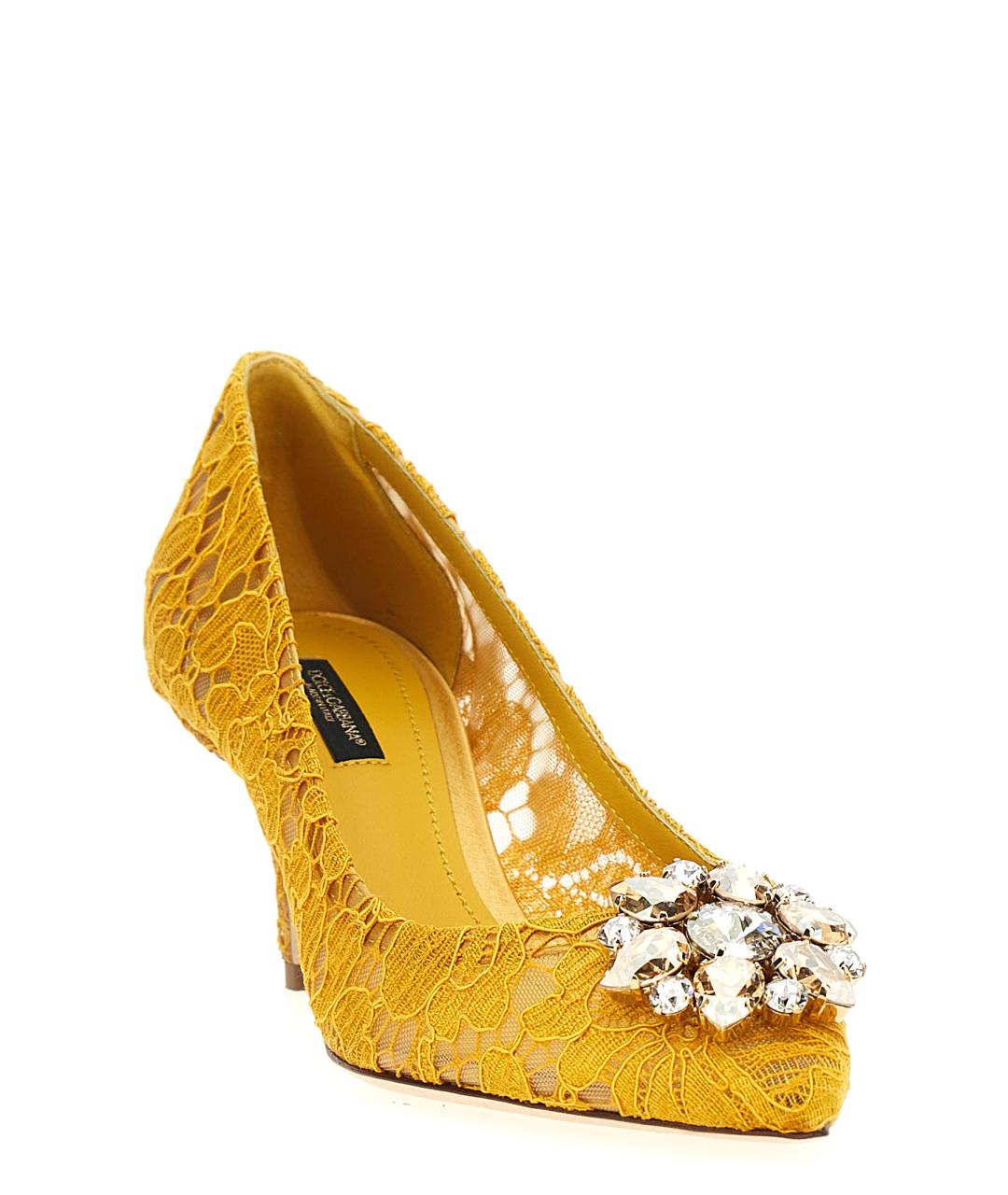 DOLCE&GABBANA Желтые синтетические туфли, фото 2