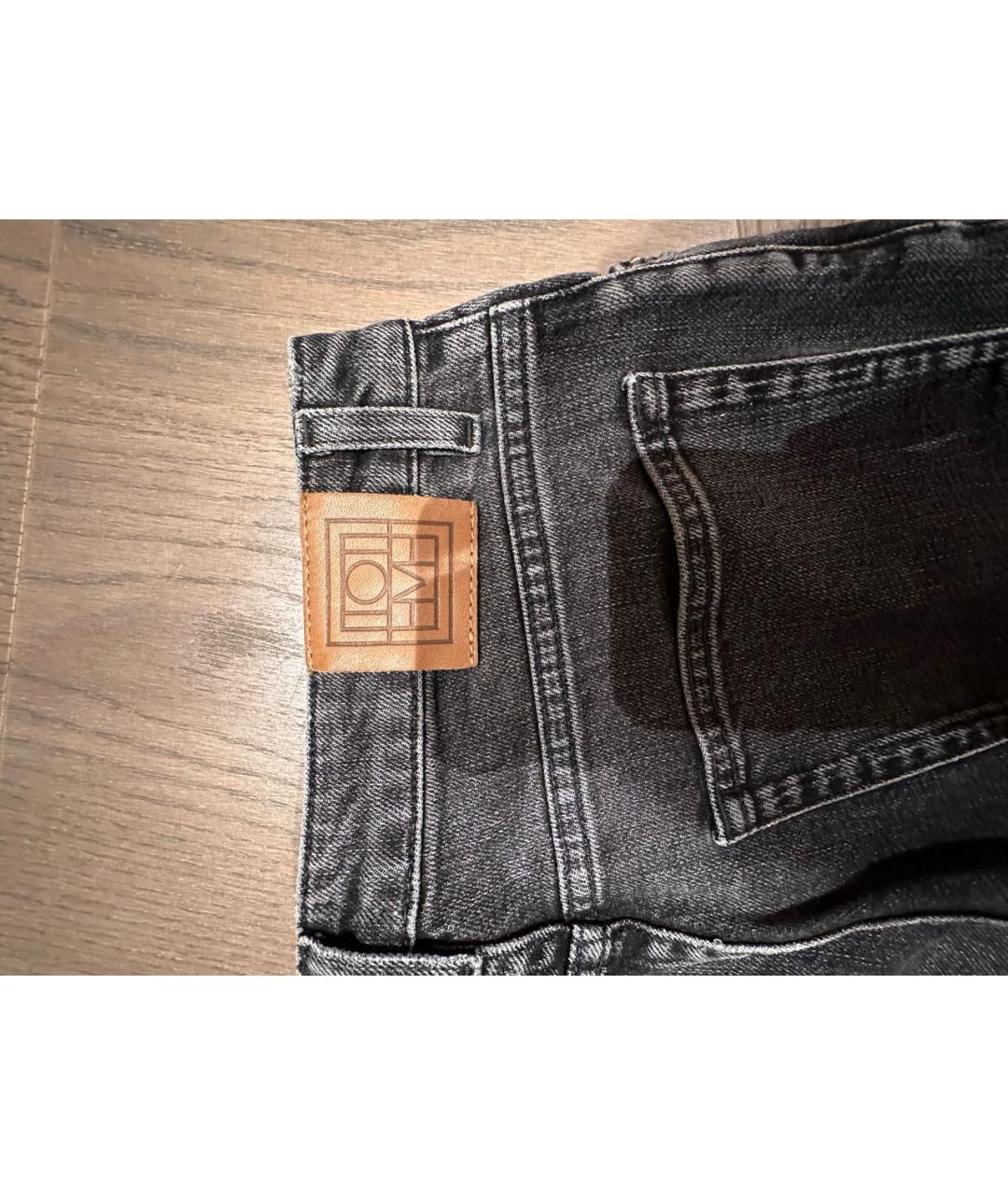 TOTEME Черные хлопок-полиэтиленовые джинсы клеш, фото 3