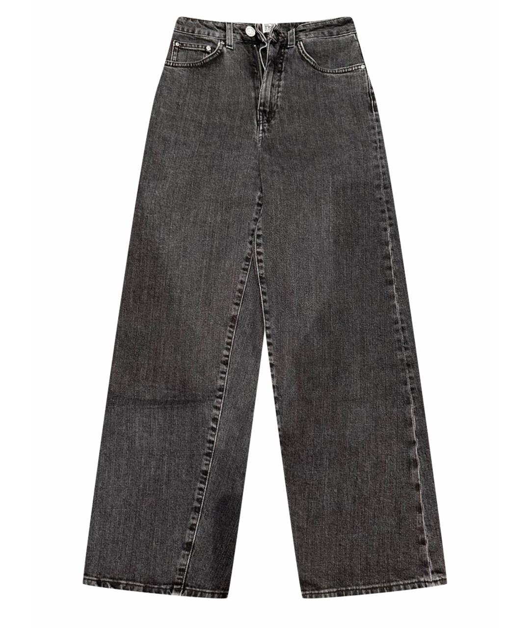 TOTEME Черные хлопок-полиэтиленовые джинсы клеш, фото 1