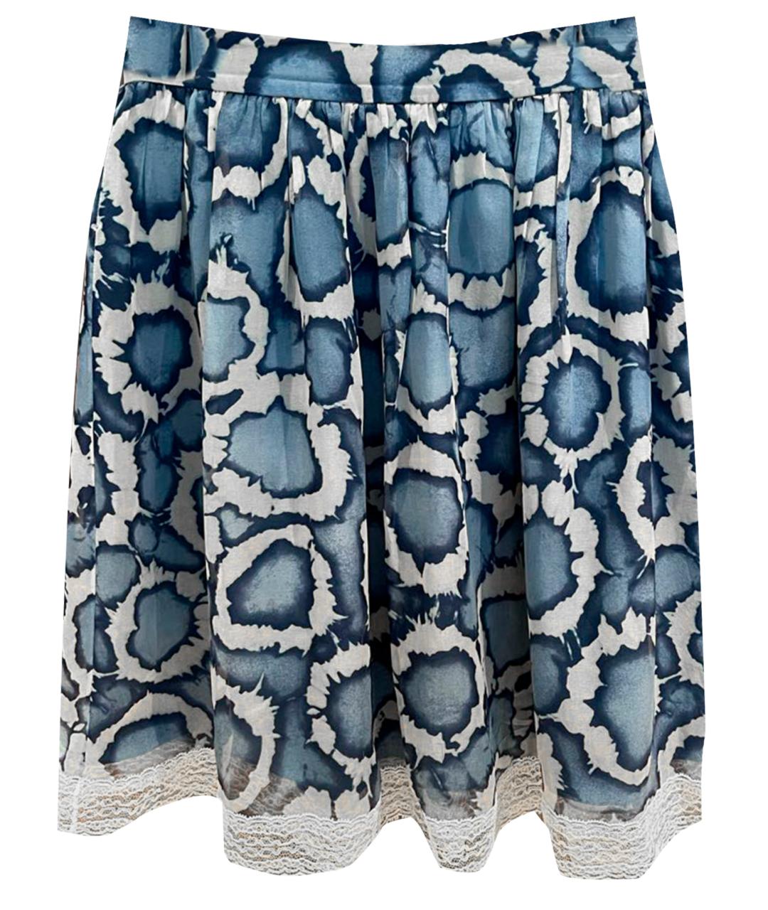 CHRISTIAN DIOR PRE-OWNED Синяя шелковая юбка мини, фото 1