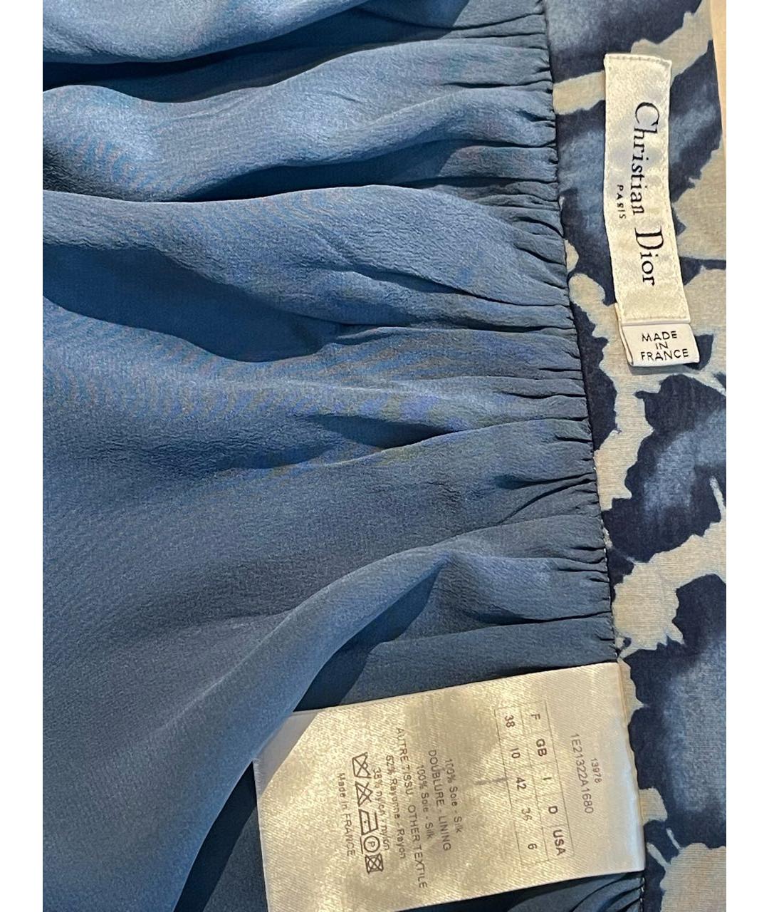 CHRISTIAN DIOR PRE-OWNED Синяя шелковая юбка мини, фото 2