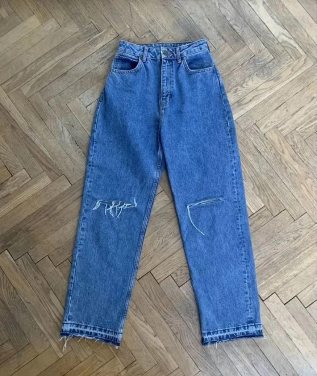 SANDRO Синие хлопковые прямые джинсы, фото 7