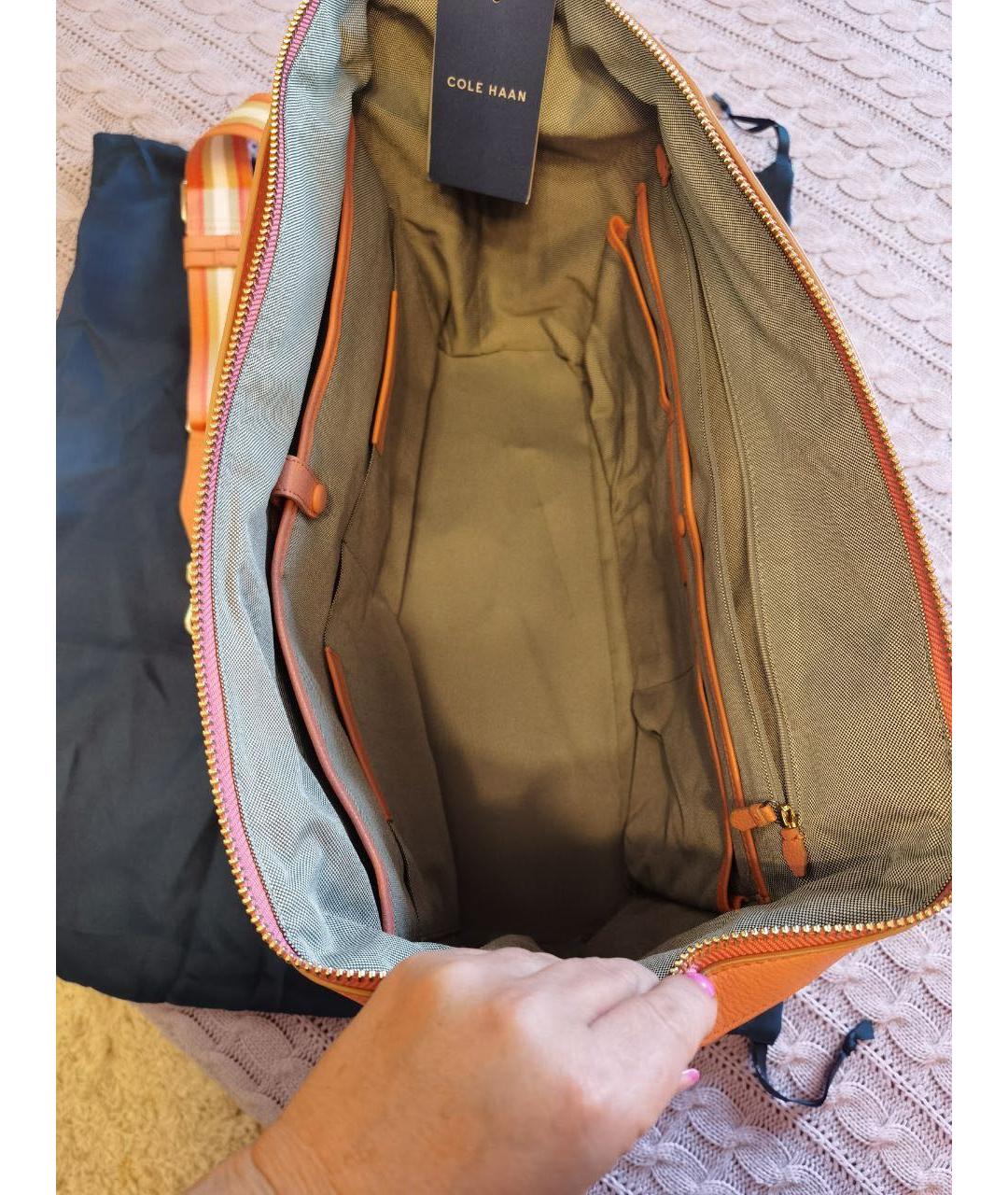 COLE HAAN Оранжевая дорожная/спортивная сумка, фото 4