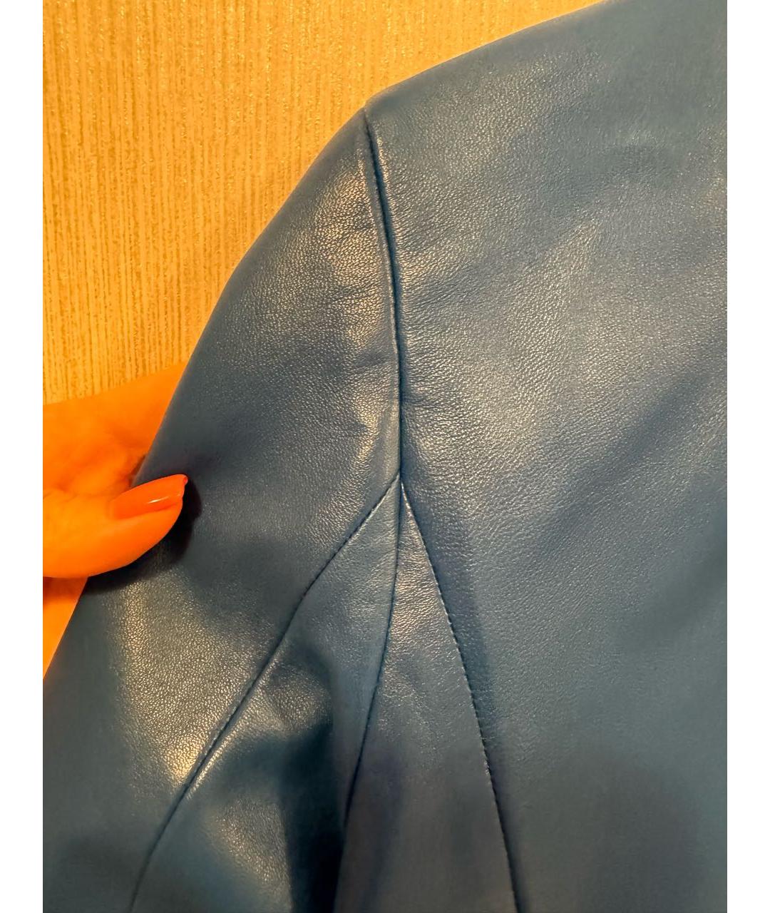 ESCADA Синяя кожаная куртка, фото 4