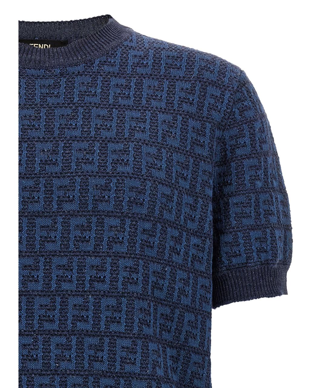 FENDI Синий джемпер / свитер, фото 3