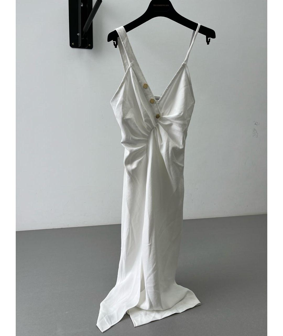 SANDRO Белое полиэстеровое повседневное платье, фото 8