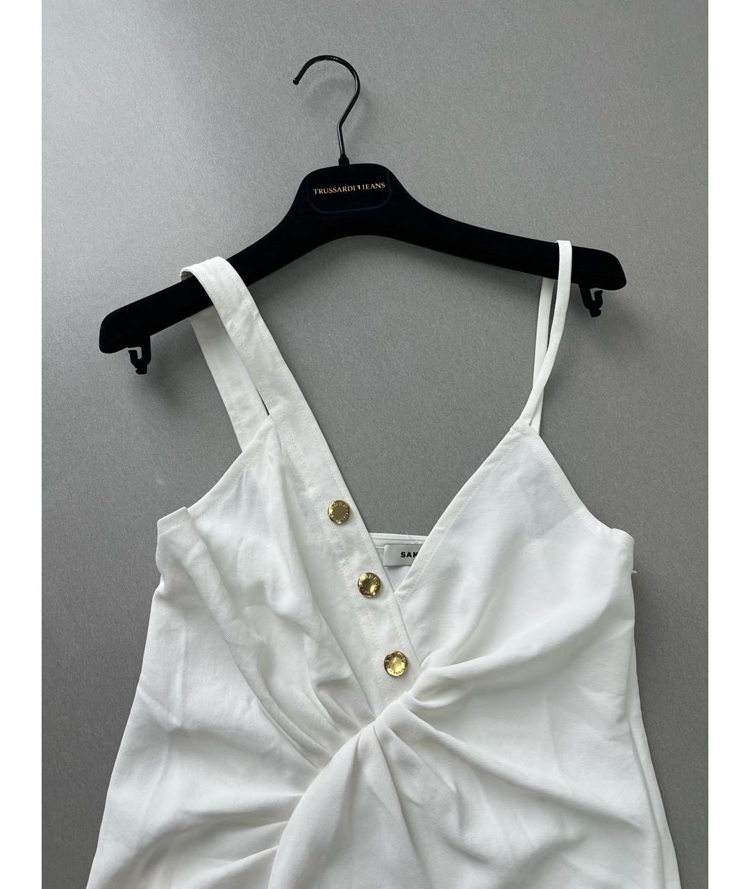 SANDRO Белое полиэстеровое повседневное платье, фото 3