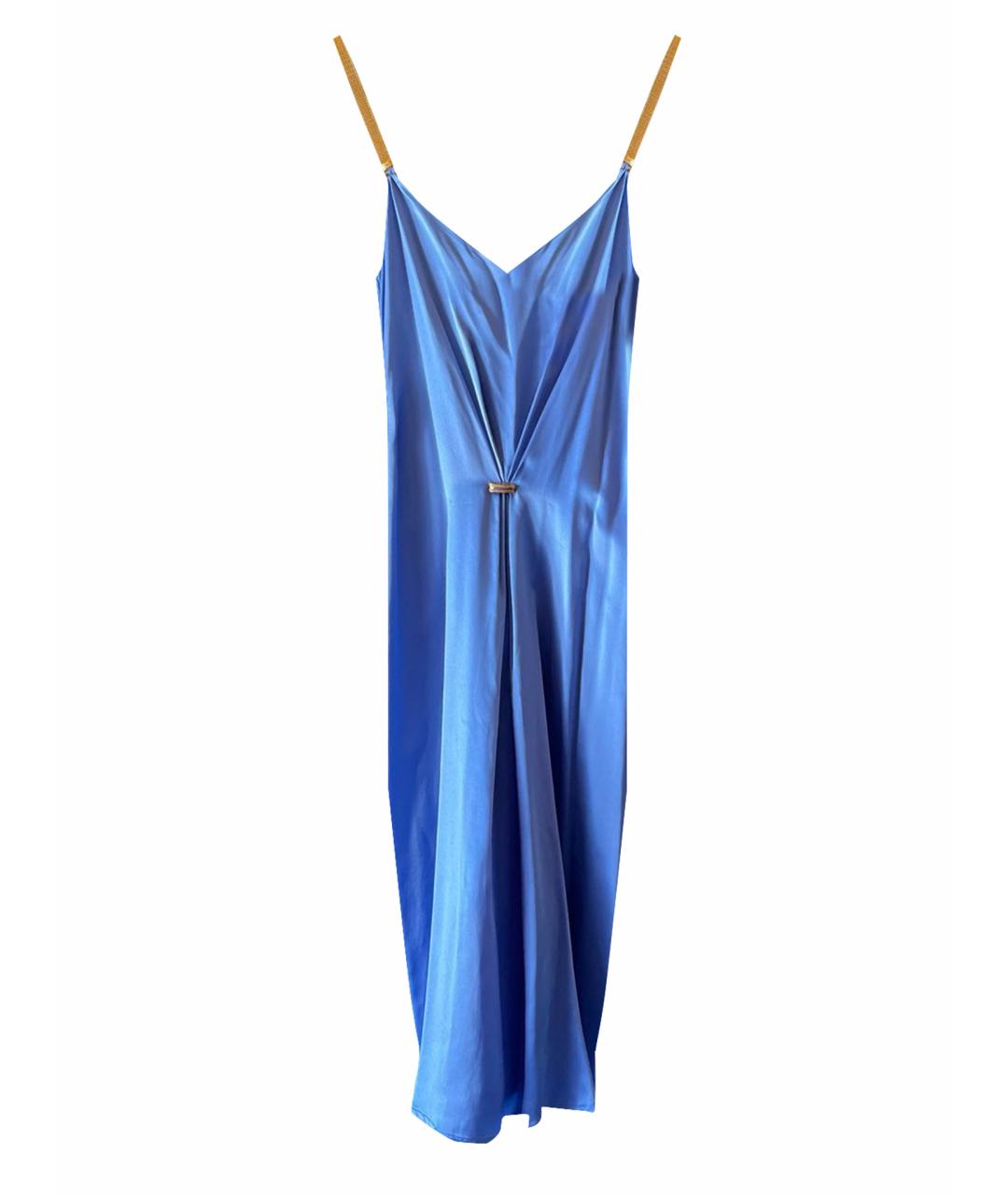 VERSACE Голубое шелковое вечернее платье, фото 1