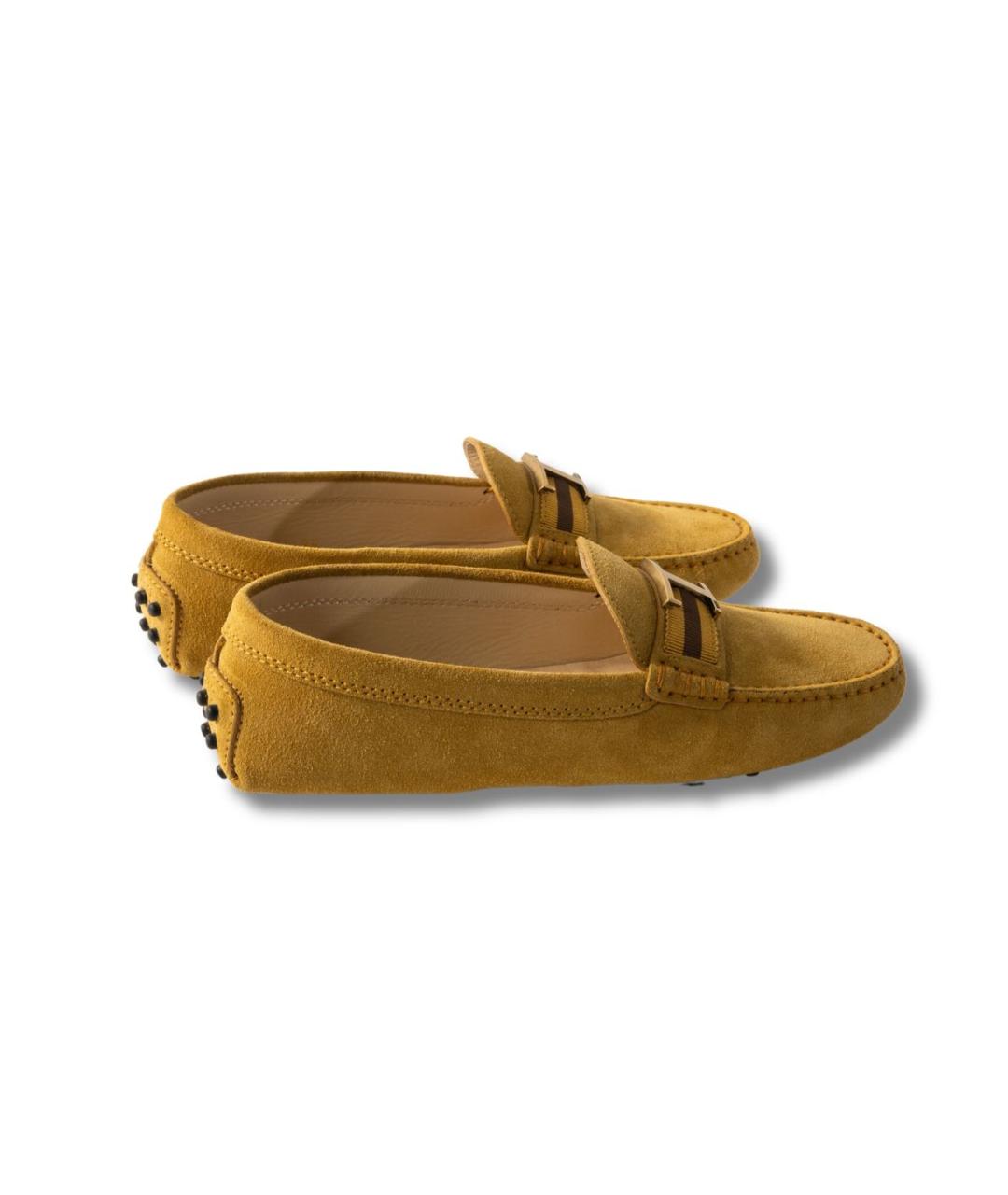 TOD'S Горчичные замшевые мокасины, фото 9