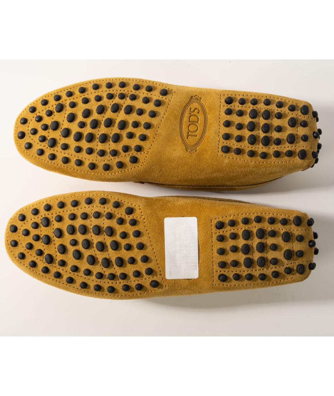 TOD'S Горчичные замшевые мокасины, фото 8