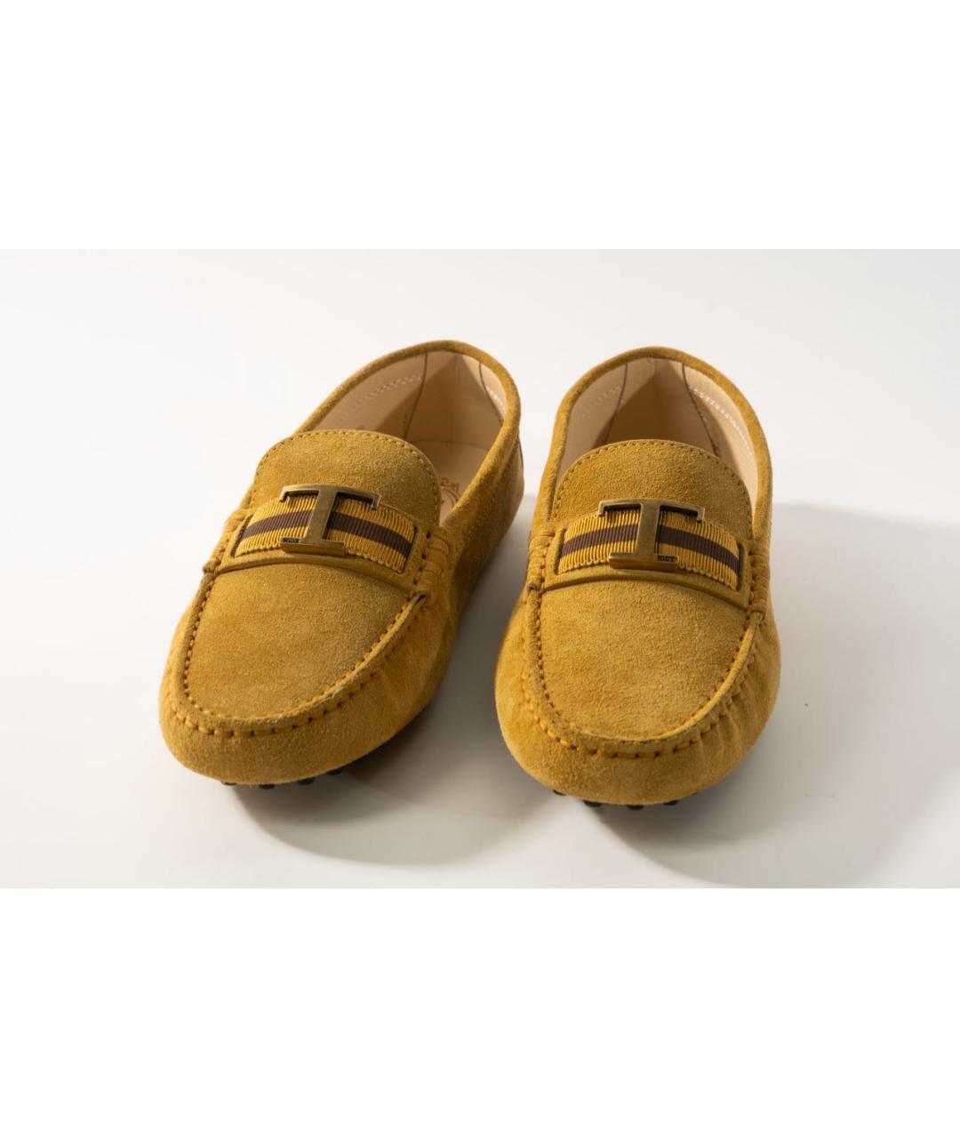 TOD'S Горчичные замшевые мокасины, фото 2