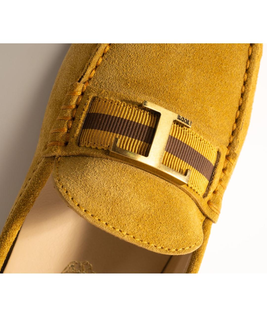 TOD'S Горчичные замшевые мокасины, фото 6