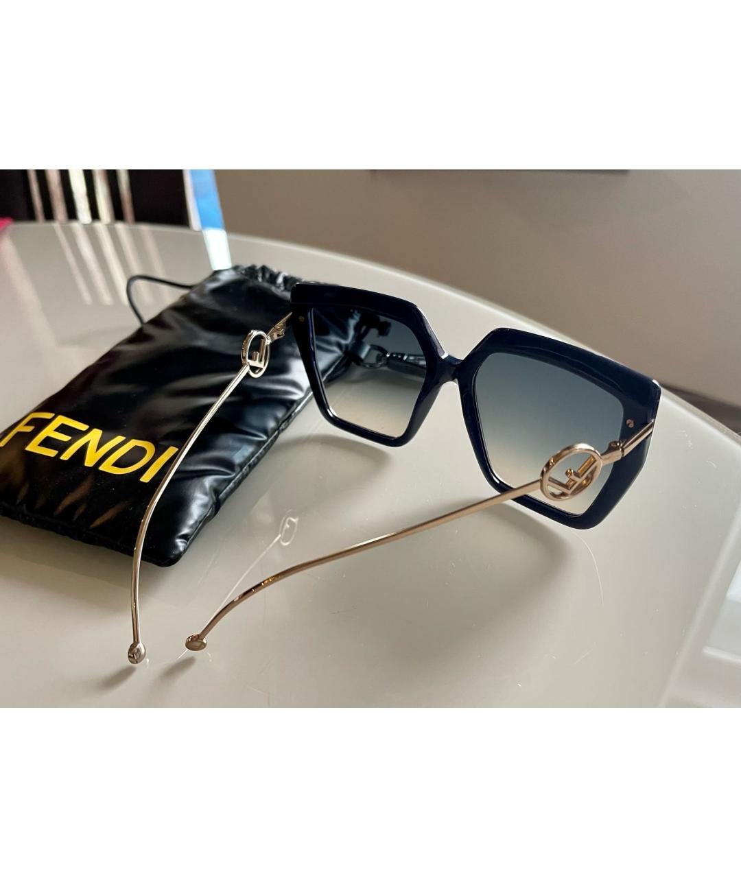 FENDI Синие пластиковые солнцезащитные очки, фото 2