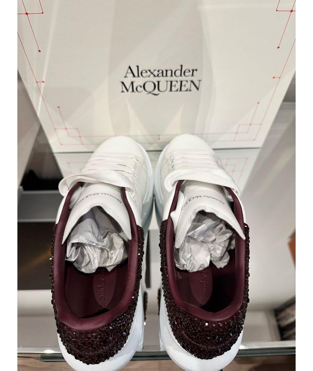 ALEXANDER MCQUEEN Белые кожаные кроссовки, фото 2