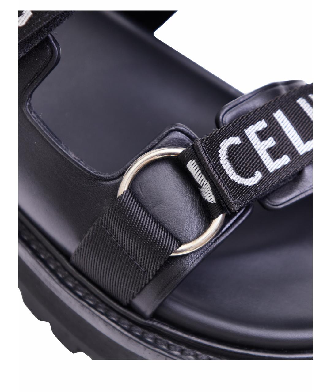 CELINE Черные кожаные сандалии, фото 13