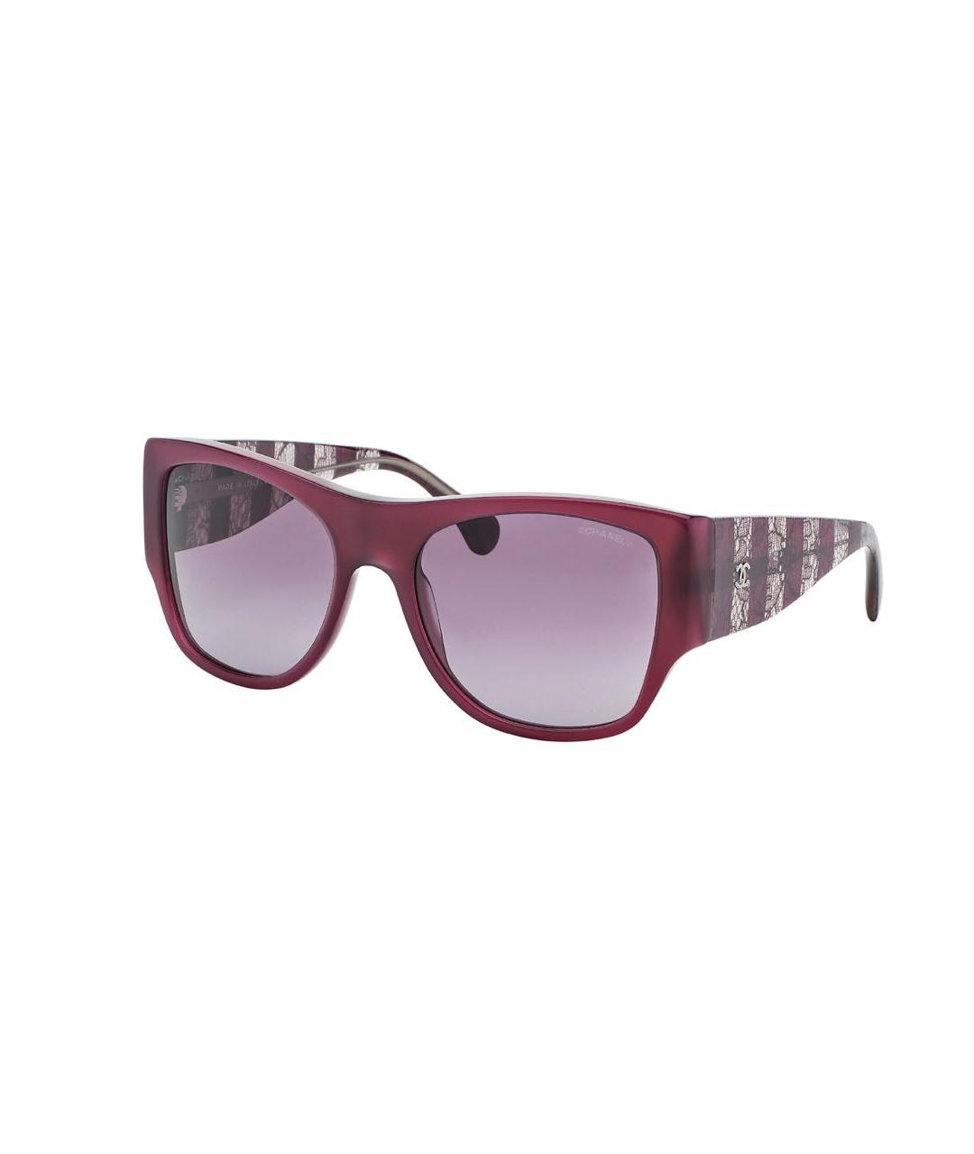 CHANEL PRE-OWNED Бордовые пластиковые солнцезащитные очки, фото 1