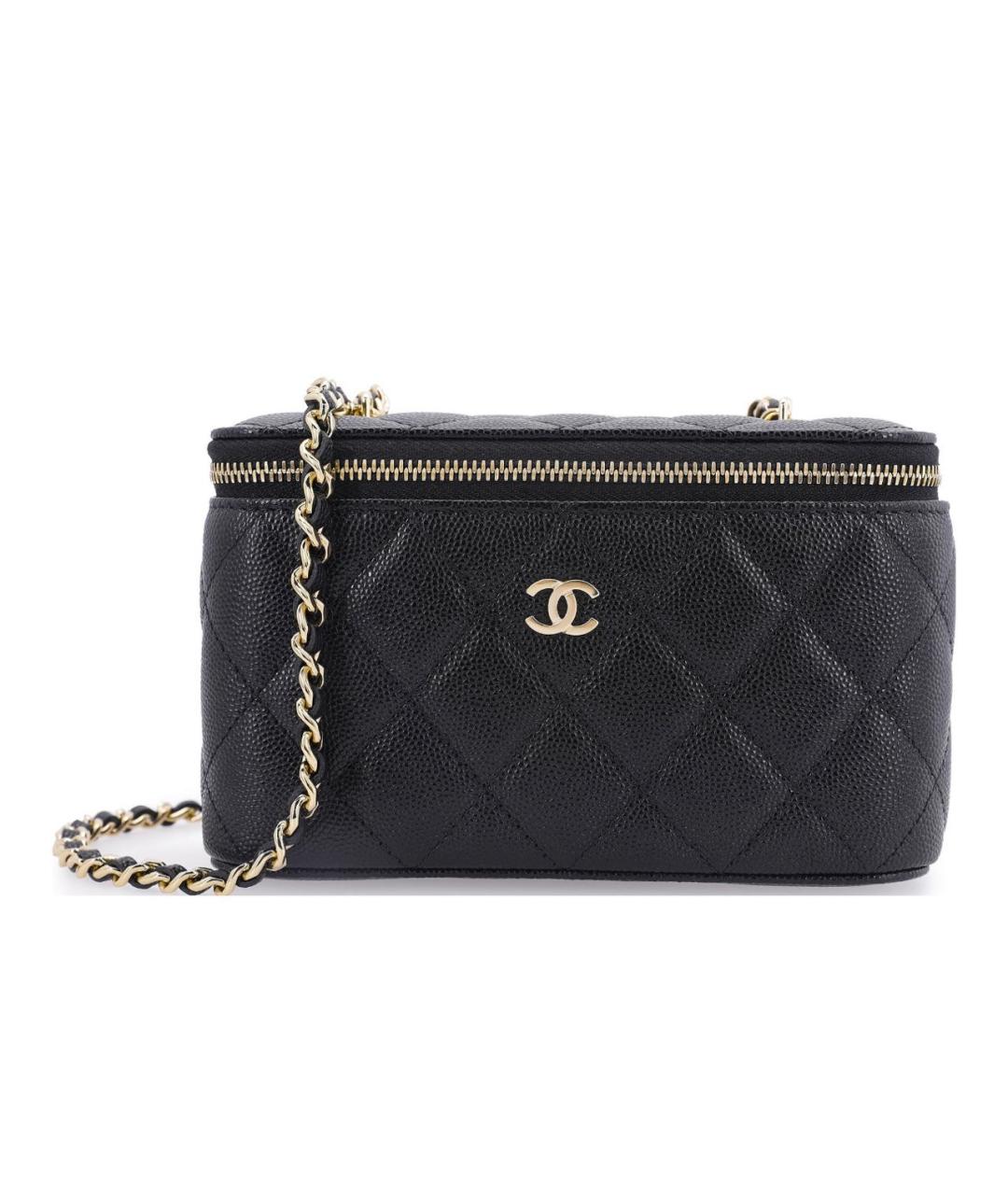 CHANEL PRE-OWNED Черная кожаная сумка с короткими ручками, фото 2