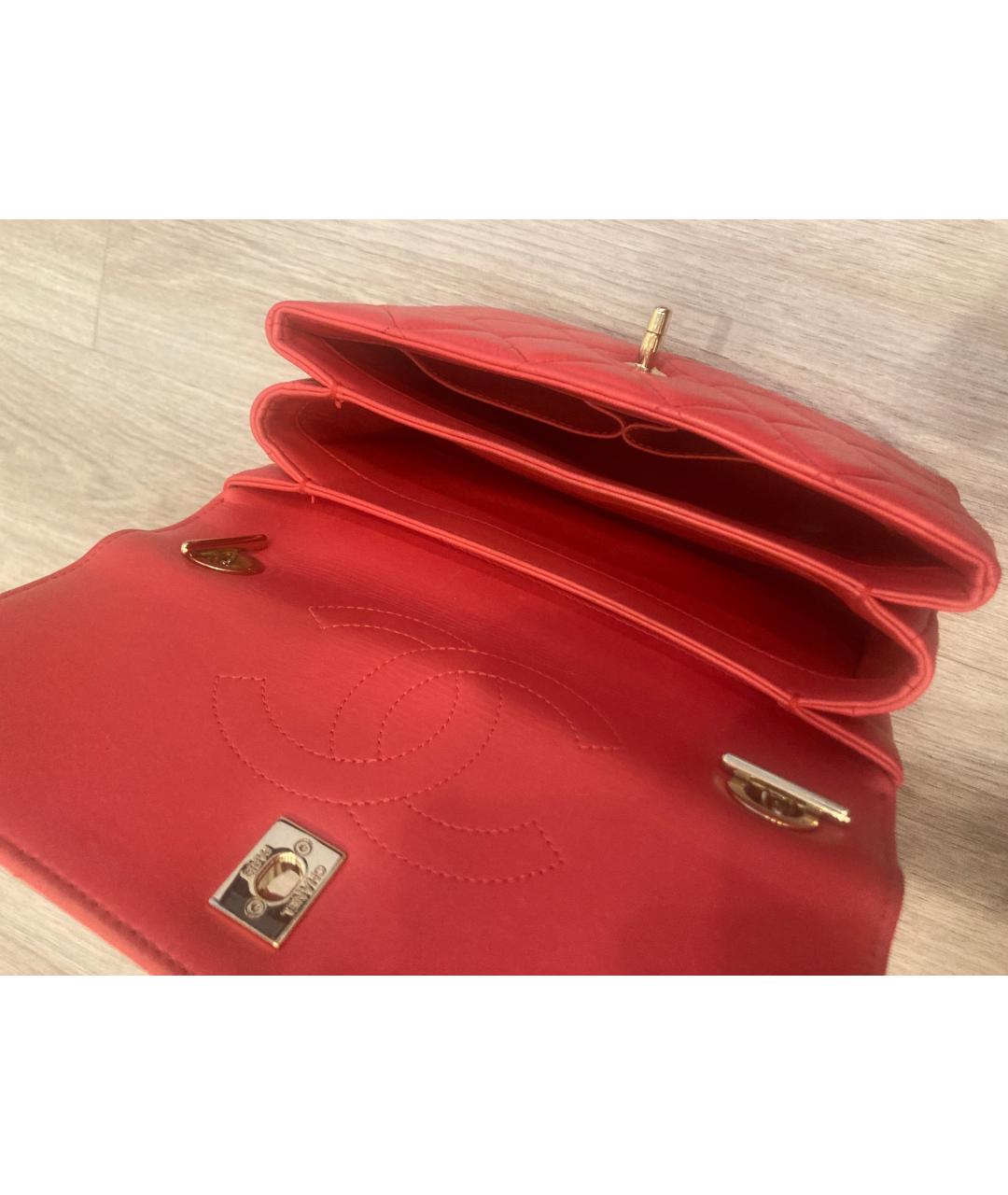 CHANEL PRE-OWNED Красная кожаная сумка через плечо, фото 5
