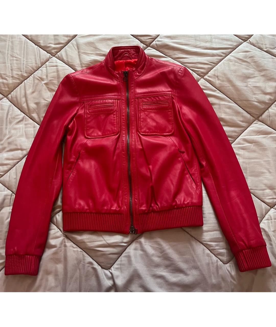 GIANFRANCO FERRE Красная кожаная куртка, фото 7