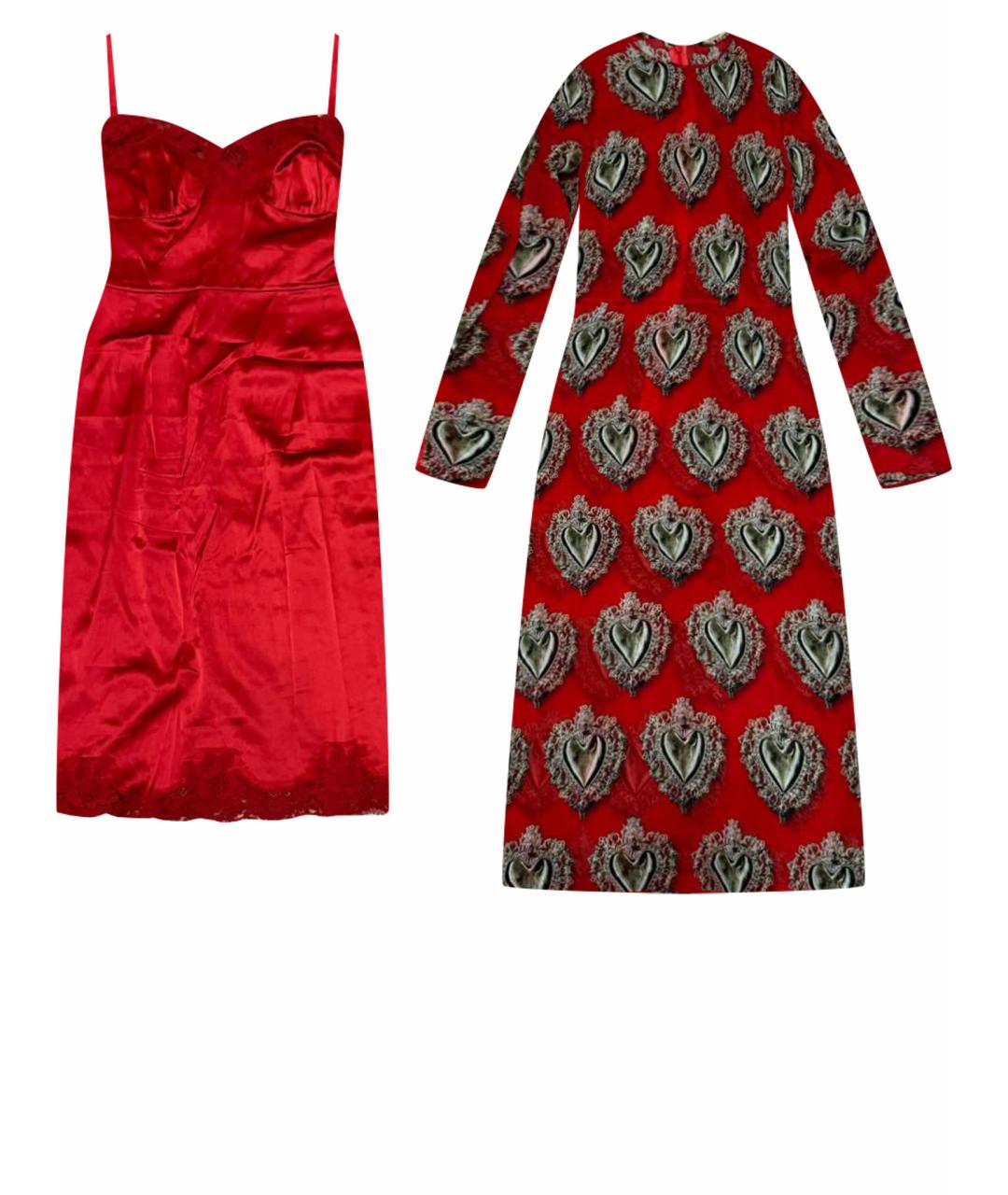 DOLCE&GABBANA Красное шифоновое повседневное платье, фото 1