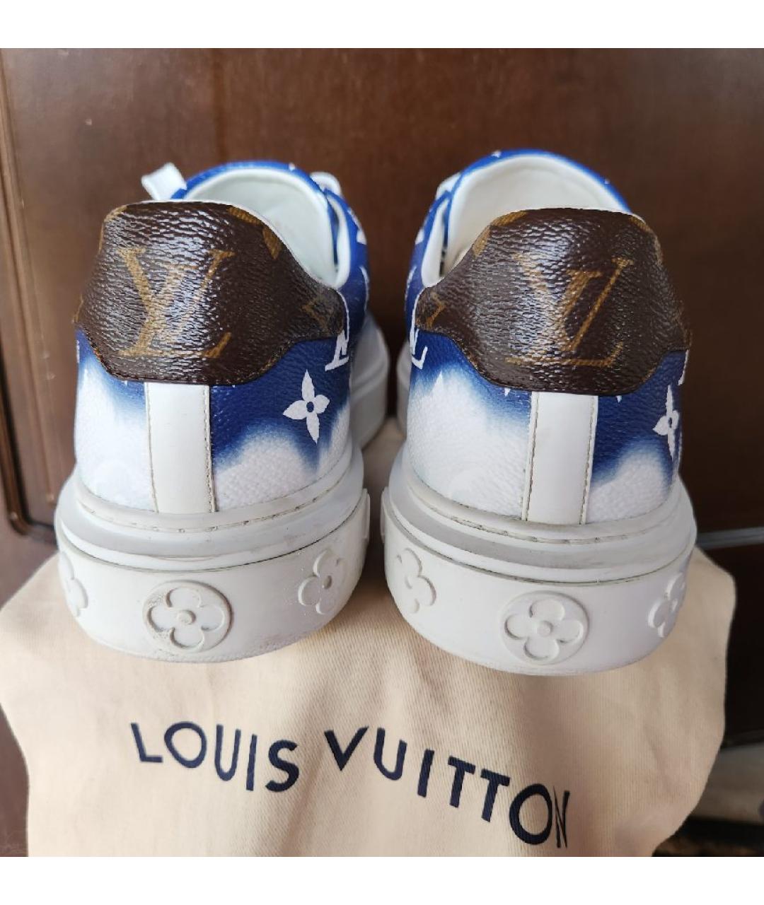 LOUIS VUITTON Белые кожаные кеды, фото 4