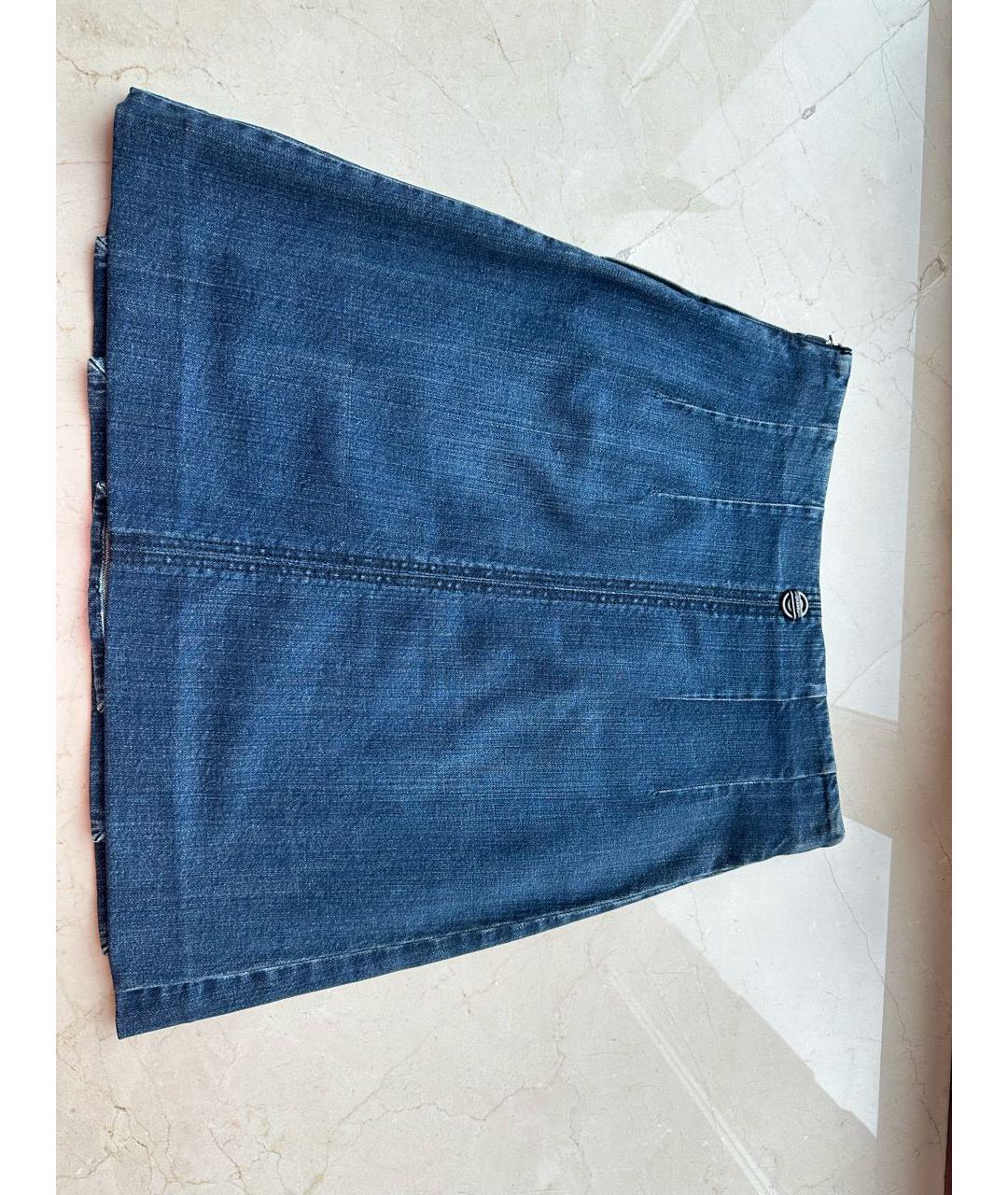 CHANEL Синяя хлопковая юбка мини, фото 2