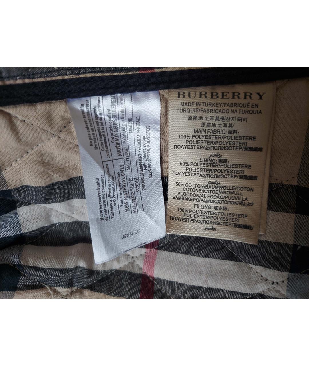 BURBERRY Черная полиэстеровая куртка, фото 6