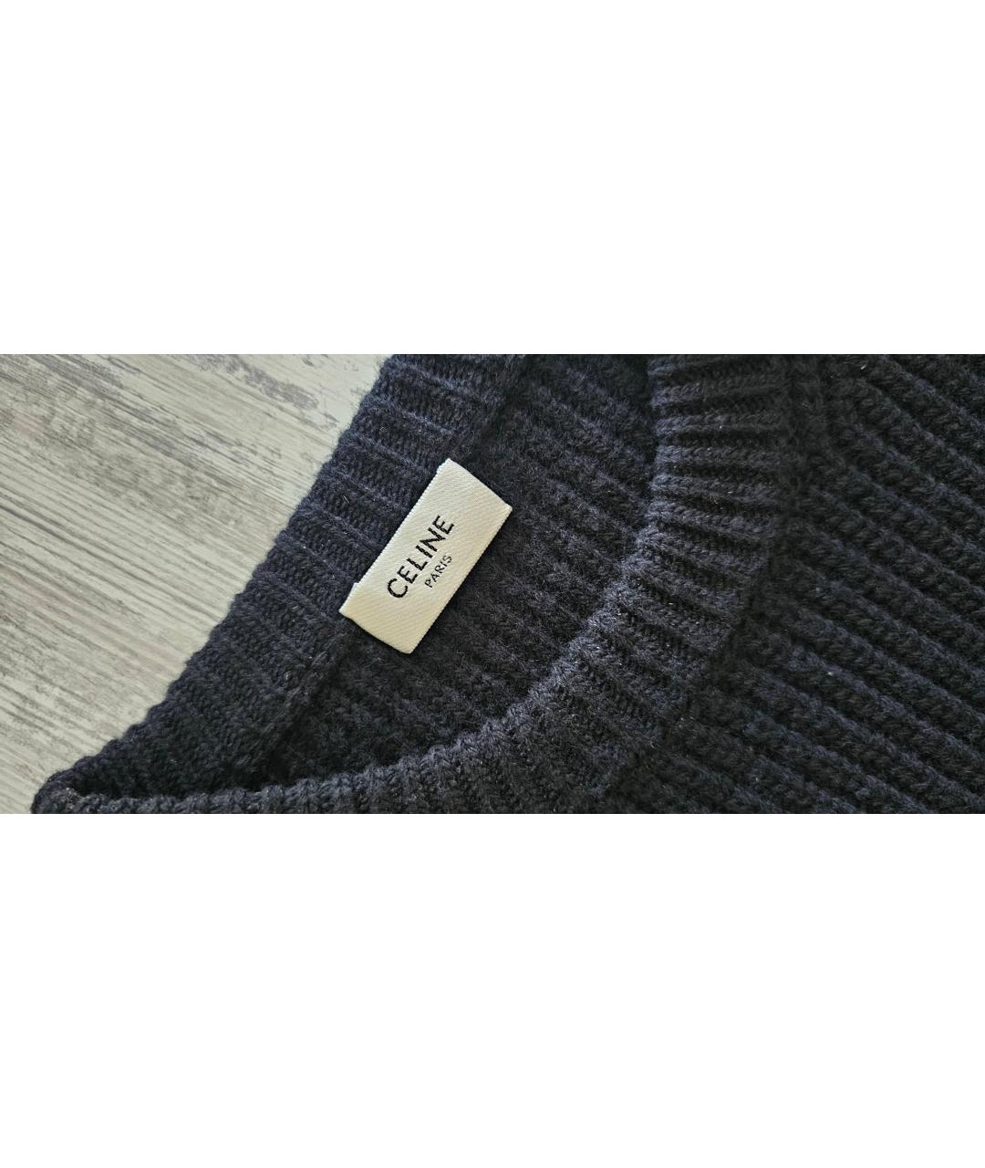CELINE Черный шерстяной джемпер / свитер, фото 3