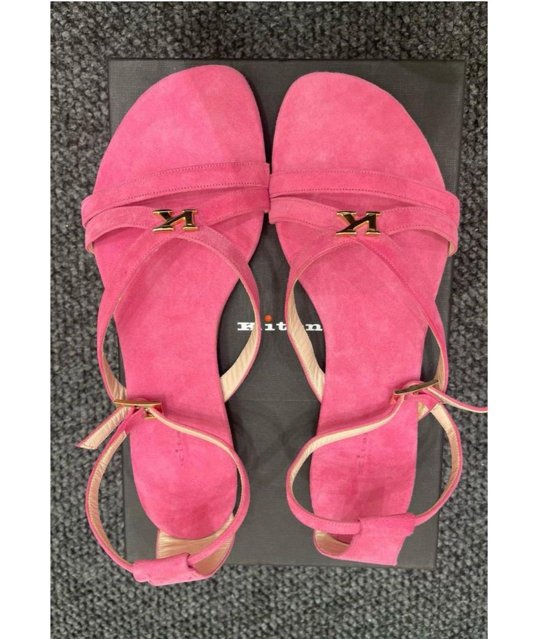 KITON Розовые замшевые сандалии, фото 3