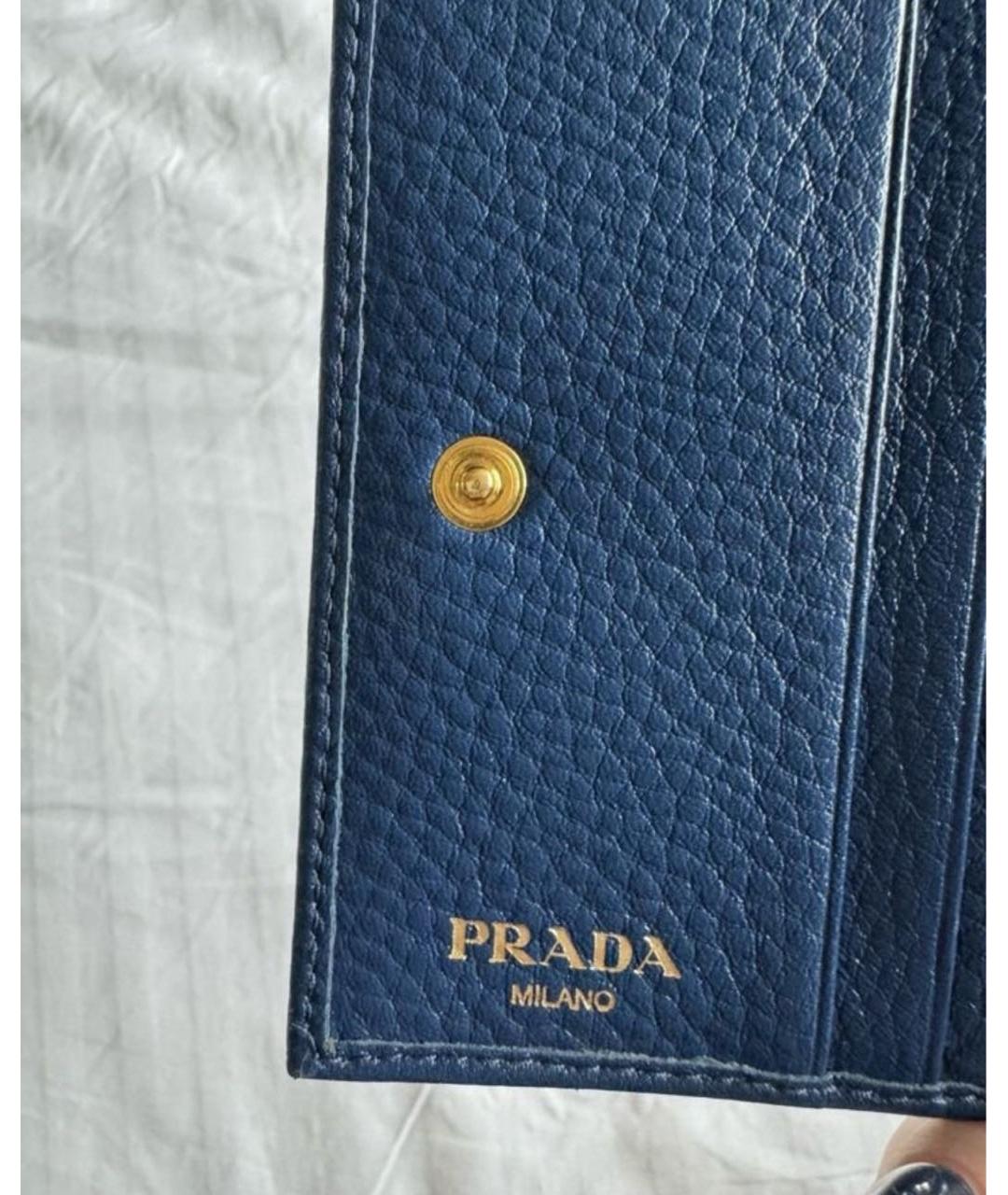 PRADA Темно-синий кожаный кошелек, фото 7