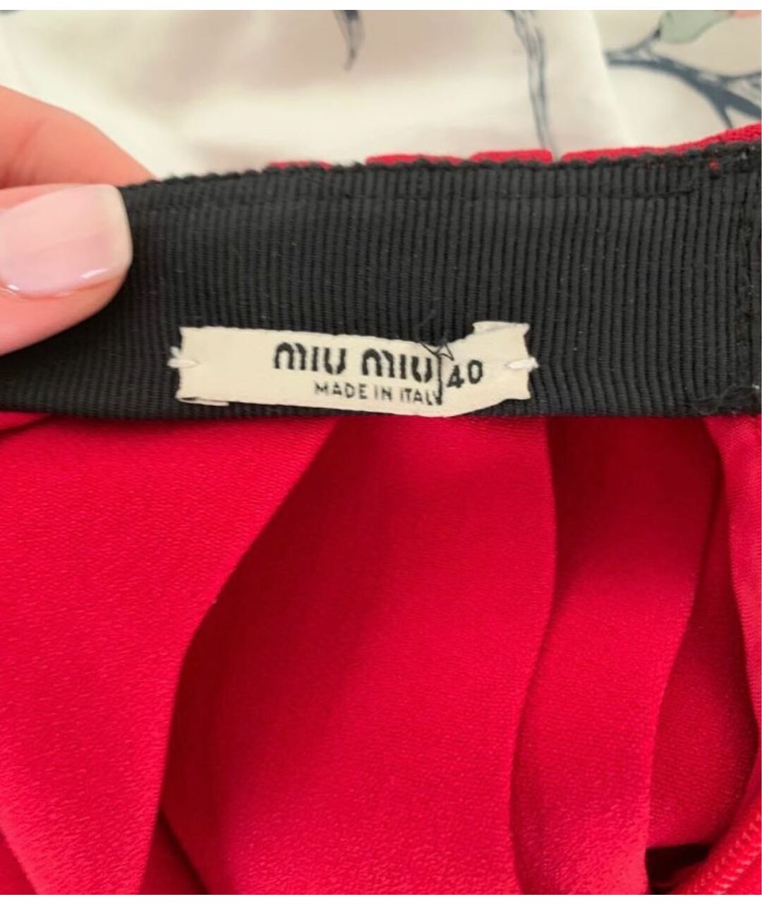 MIU MIU Красная вискозная юбка мини, фото 4