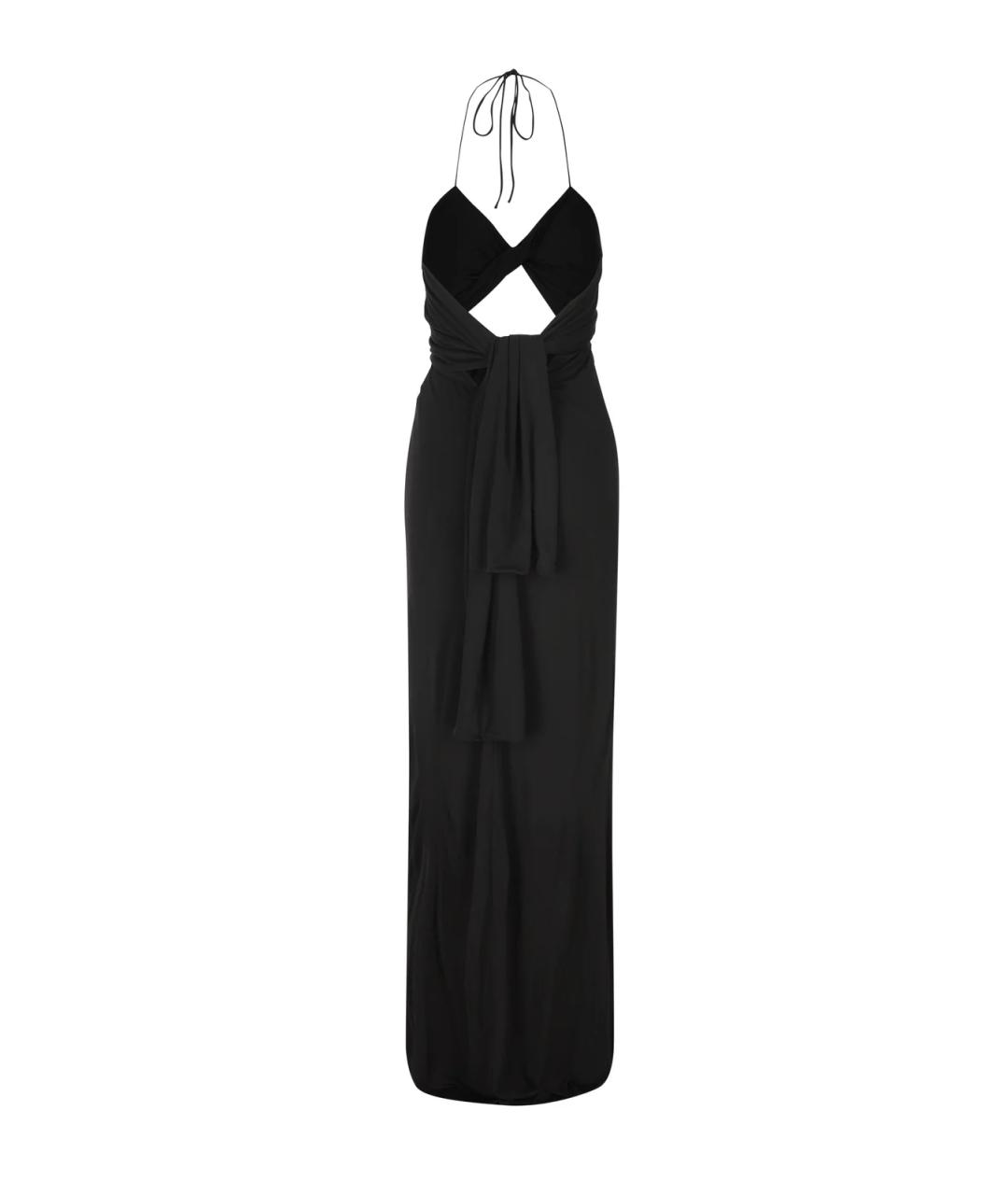 SAINT LAURENT Черное вискозное коктейльное платье, фото 2