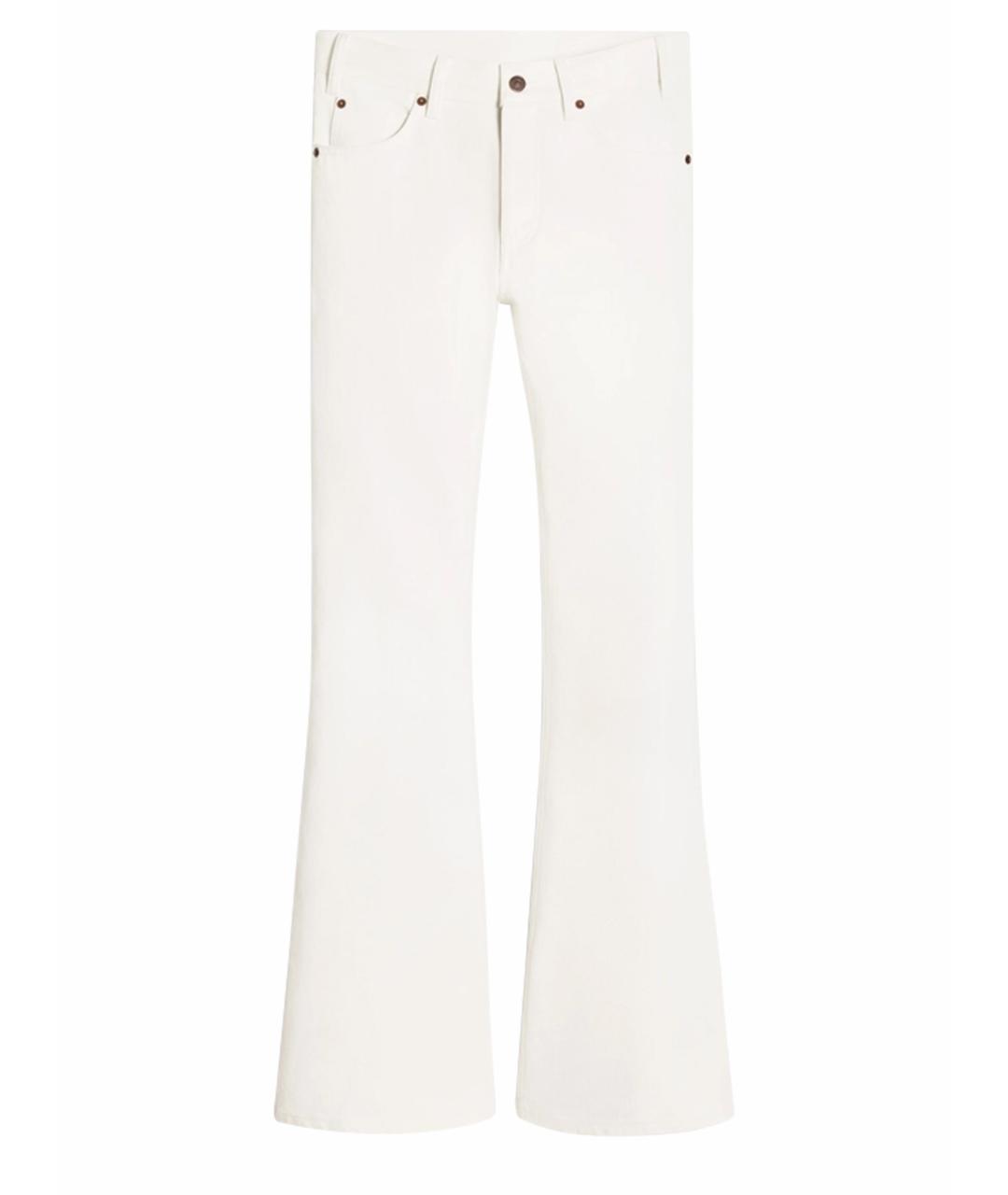 CELINE Белые хлопковые джинсы клеш, фото 1