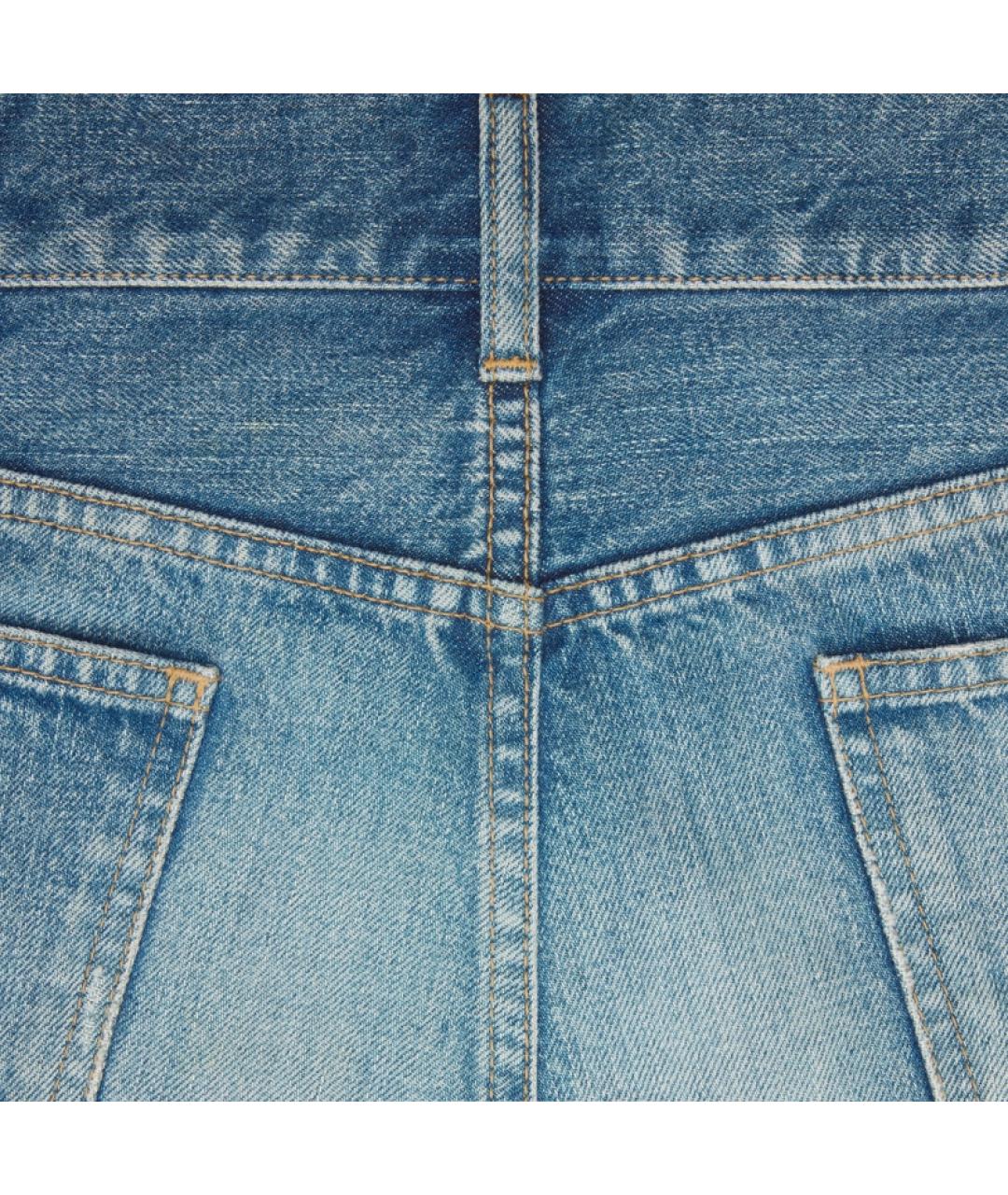 CELINE Синие хлопковые прямые джинсы, фото 3