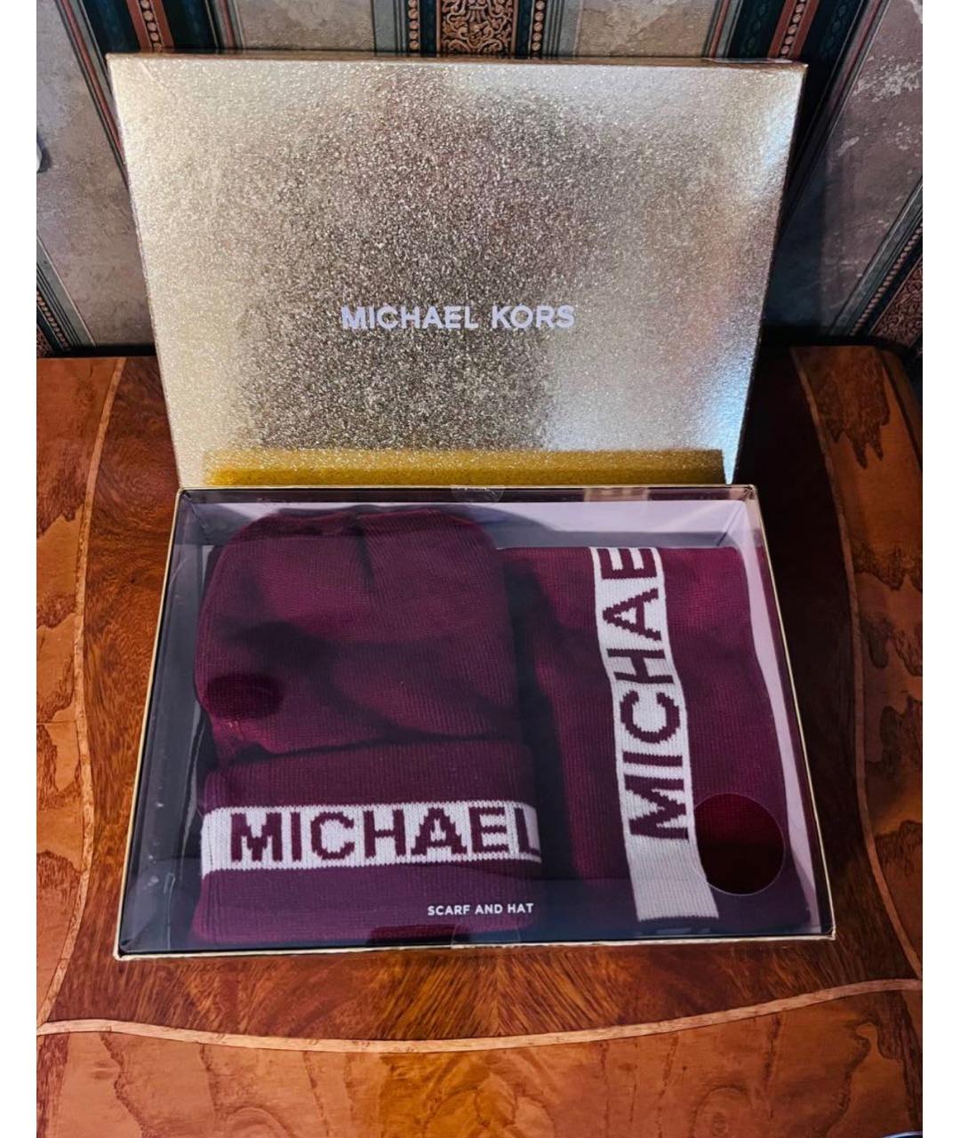 MICHAEL MICHAEL KORS Бордовая шапка, фото 8