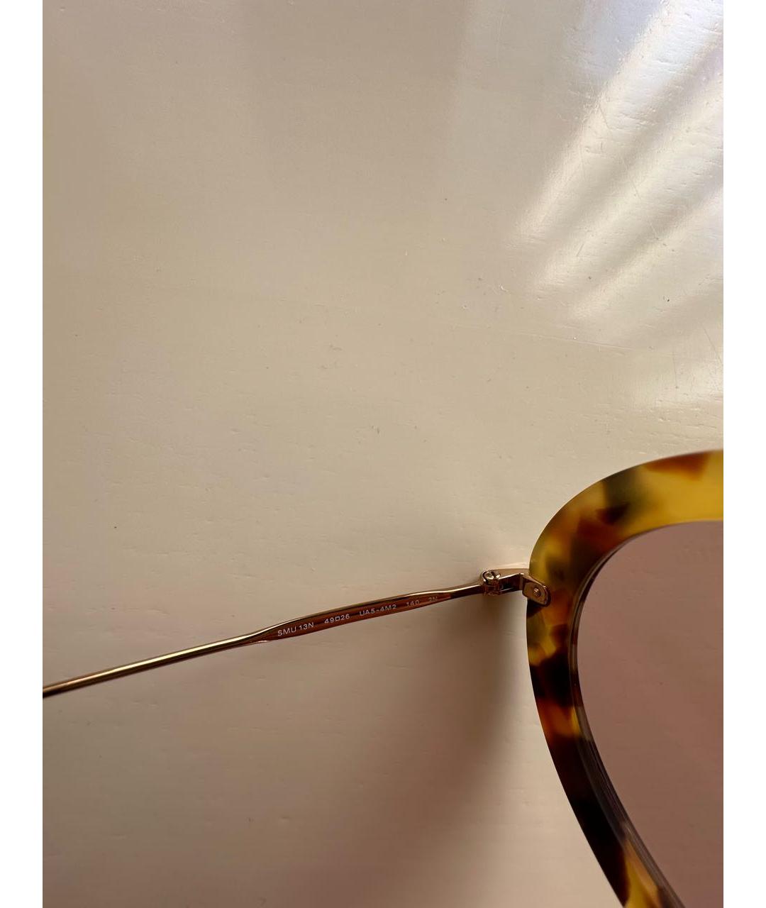 MIU MIU Коричневые пластиковые солнцезащитные очки, фото 6