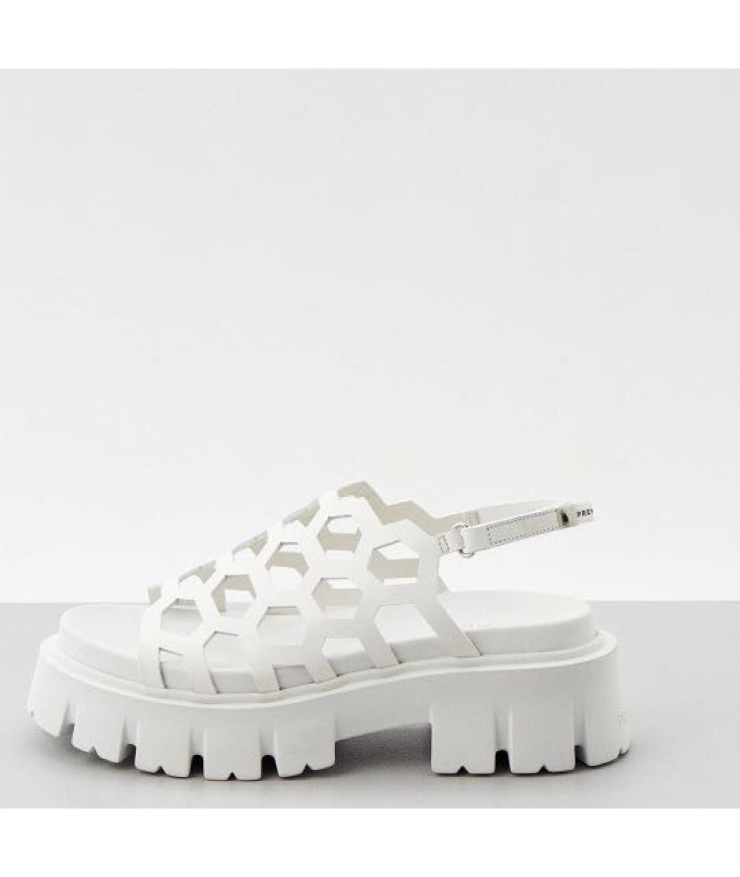 VIC MATIE Белые кожаные сандалии, фото 5