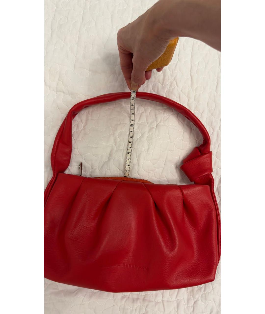 Principe di Bologna Красная кожаная сумка с короткими ручками, фото 7