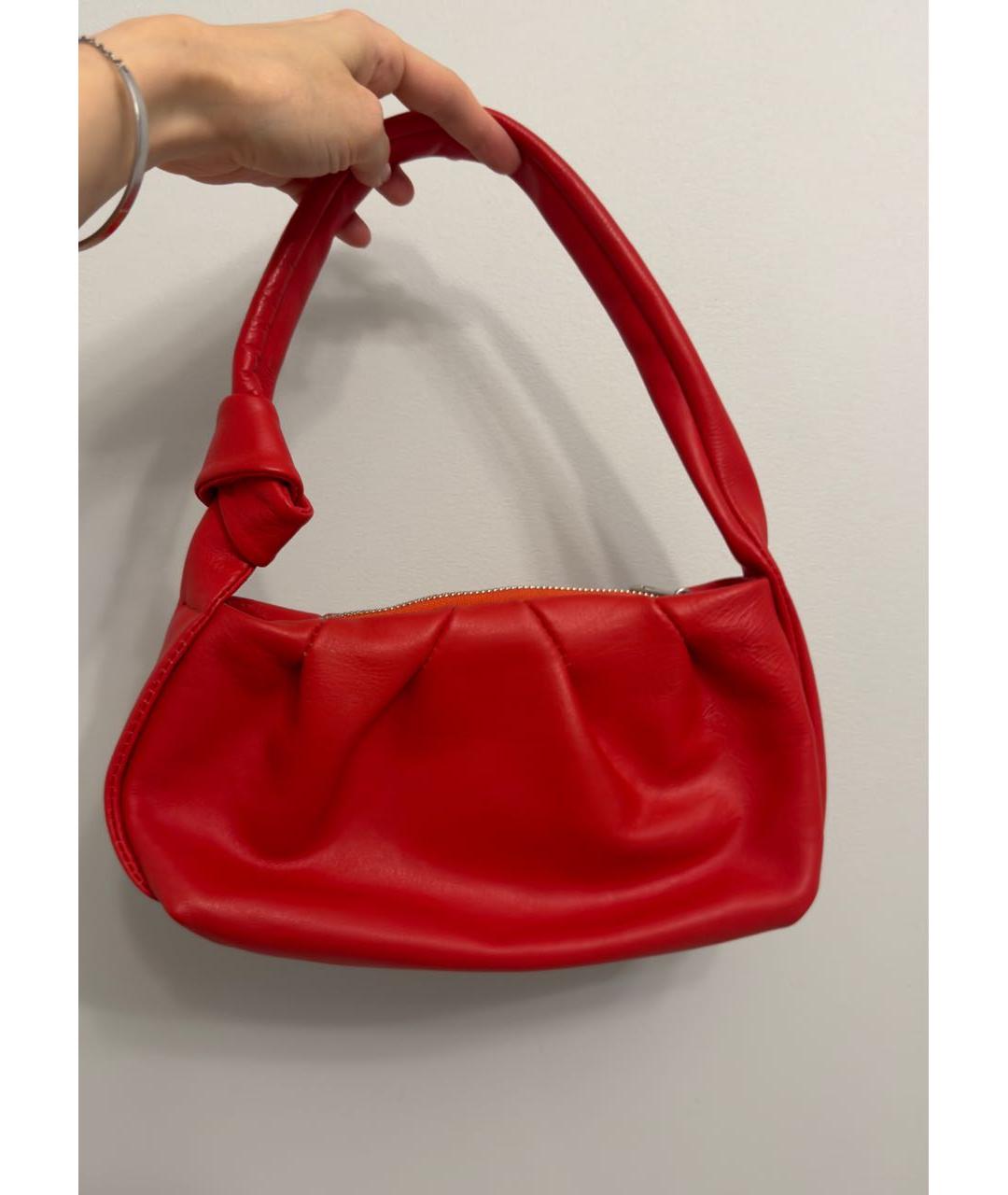 Principe di Bologna Красная кожаная сумка с короткими ручками, фото 2