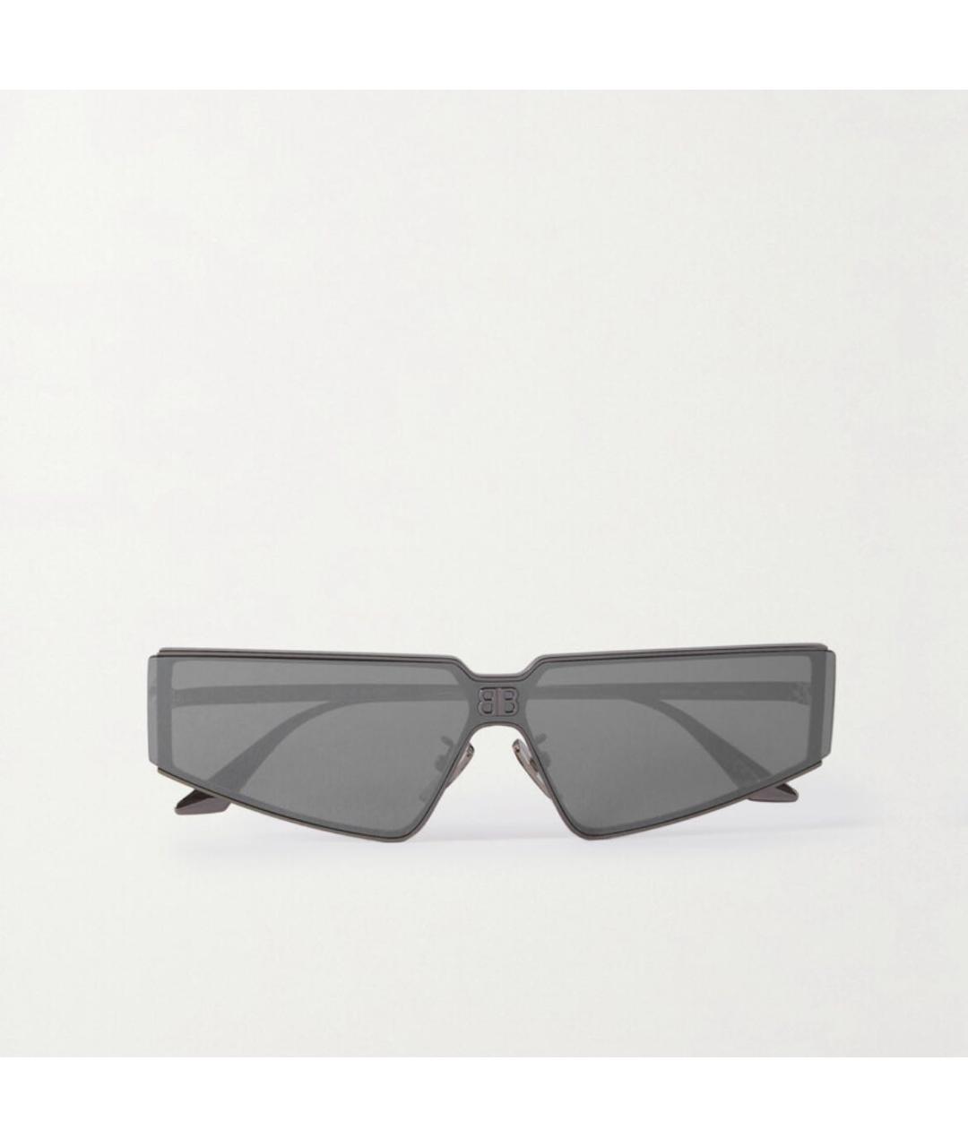 BALENCIAGA Серебряные металлические солнцезащитные очки, фото 9